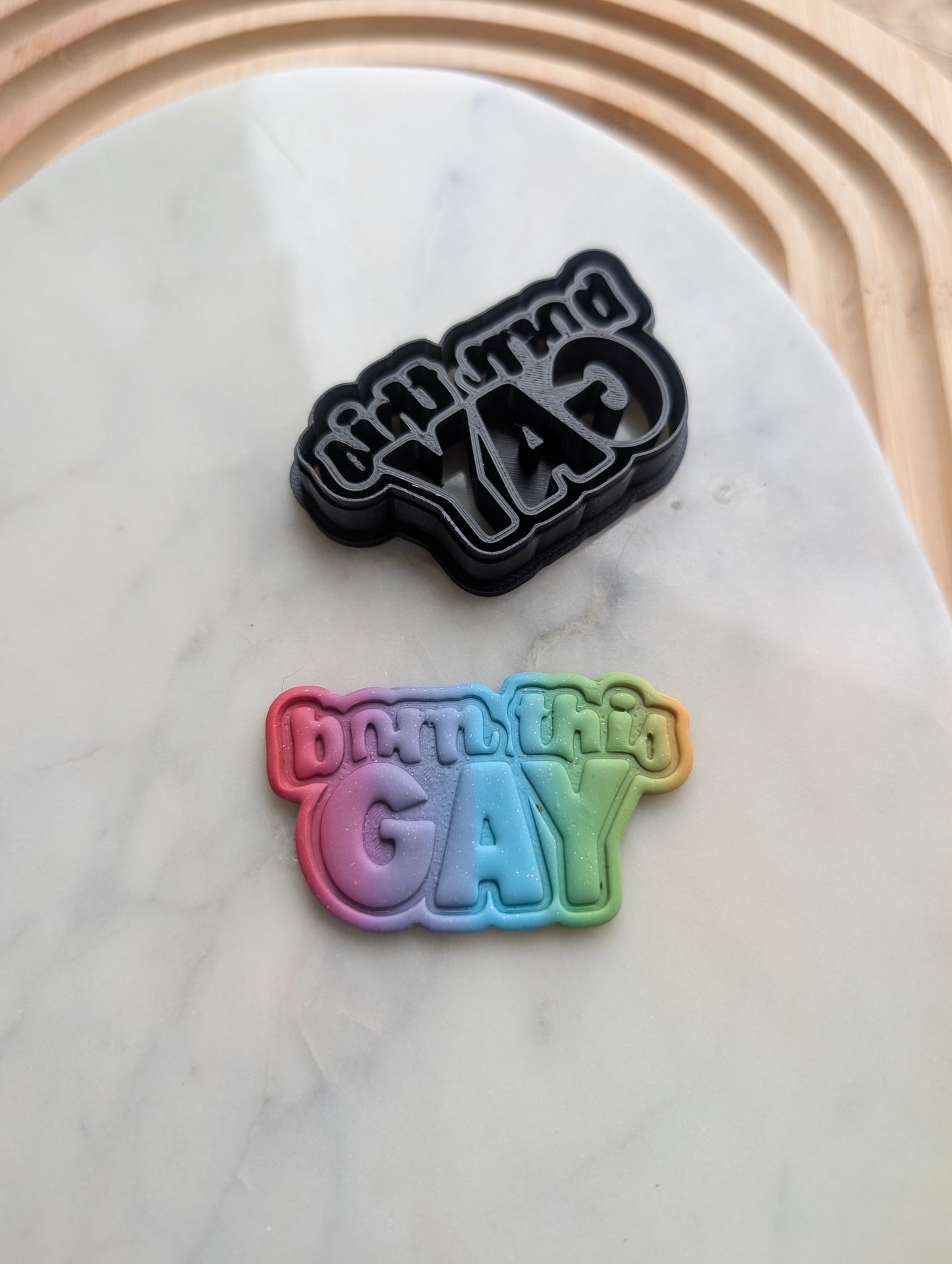 Born This Gay Text Embossed Sharp Cutter for Clay and More
