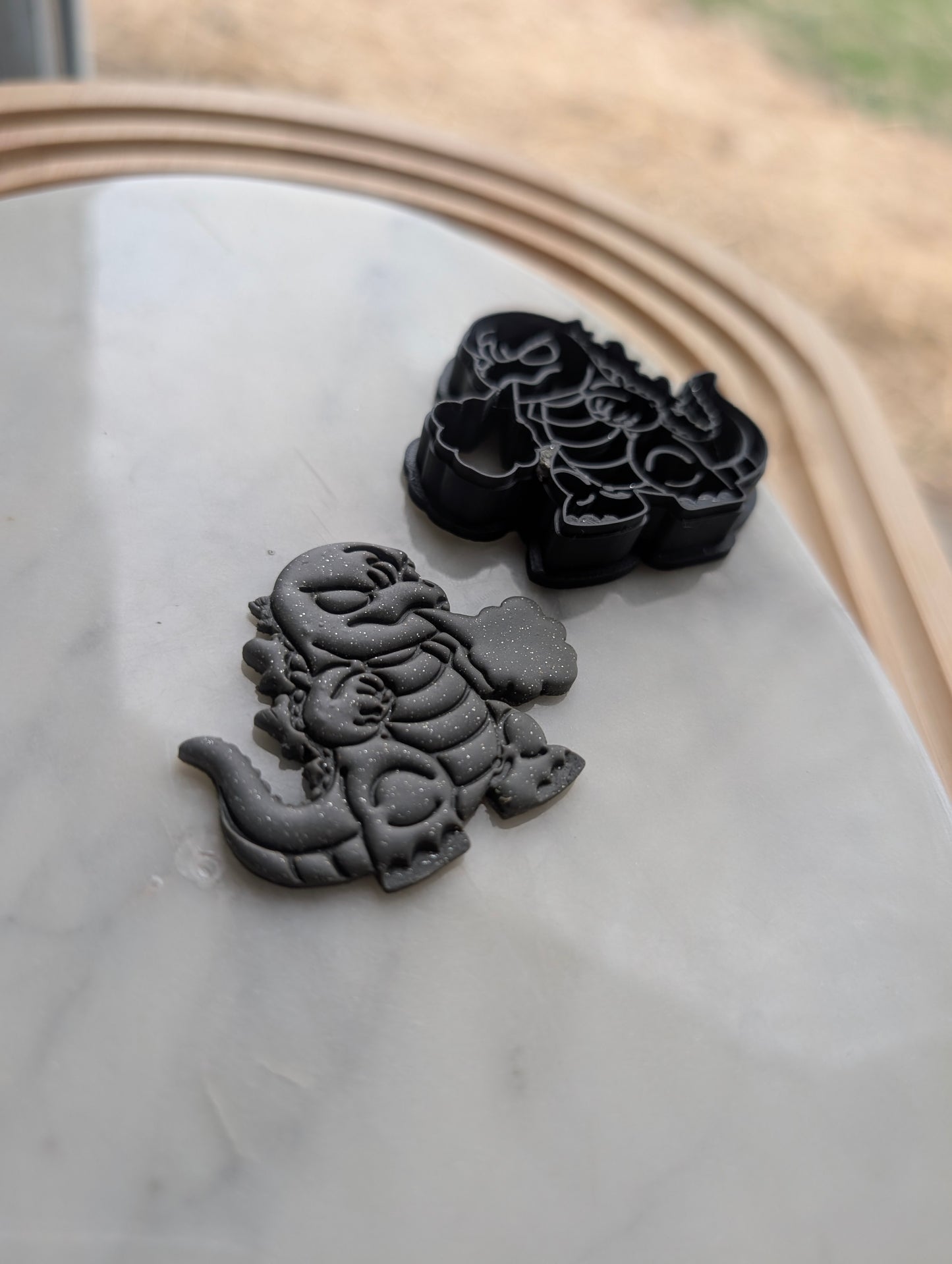 Kaiju Godzilla Blowing Smoke Embossed Sharp Cutter for Clay and More