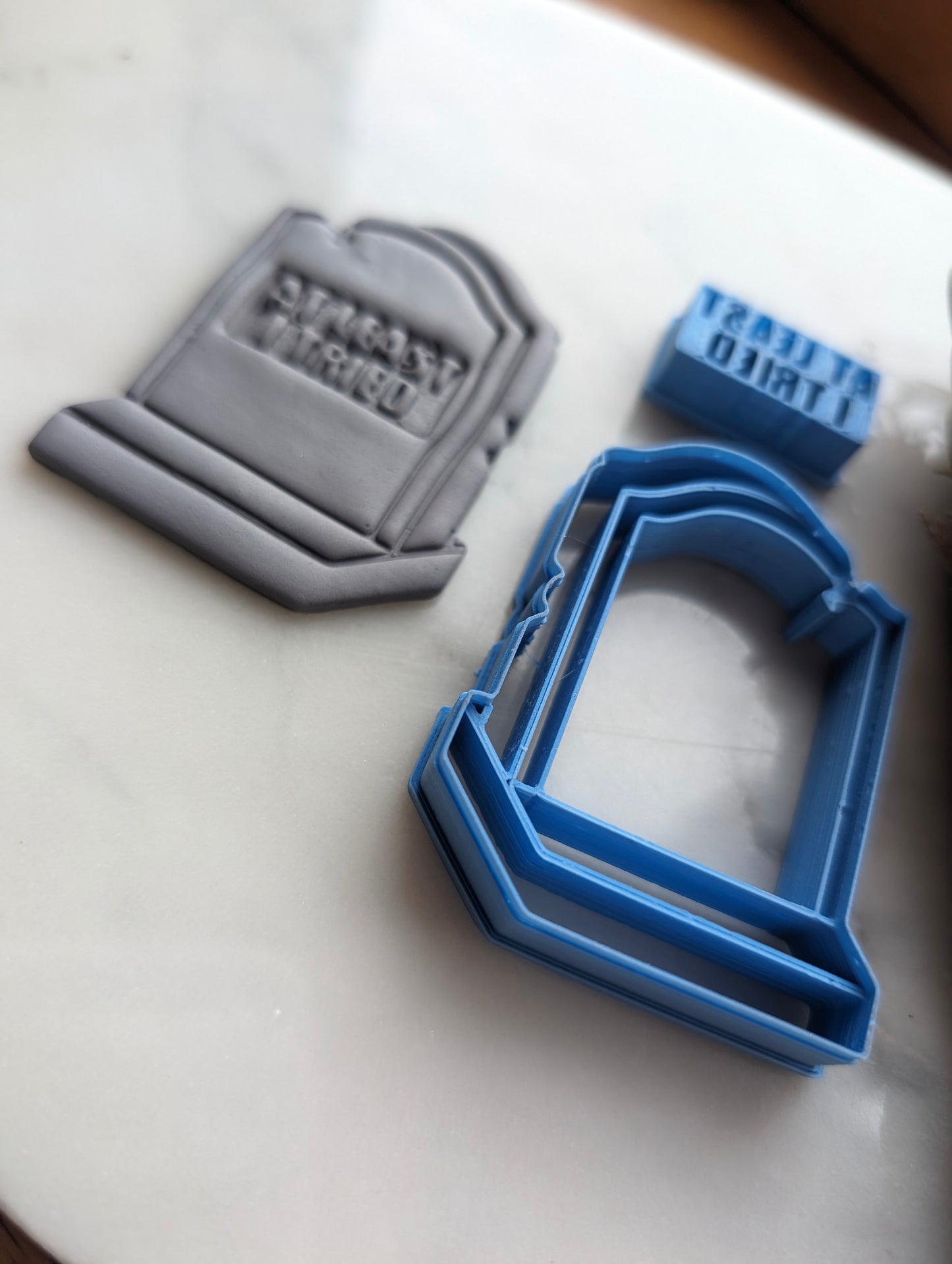 At Least I Tried Headstone Sharp Clay Cutter