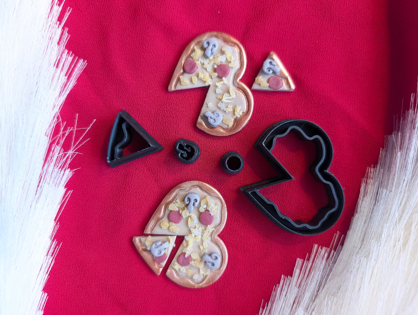 Heart Shaped Pizza with Cutout Slice Cutter Sharp Clay Cutter