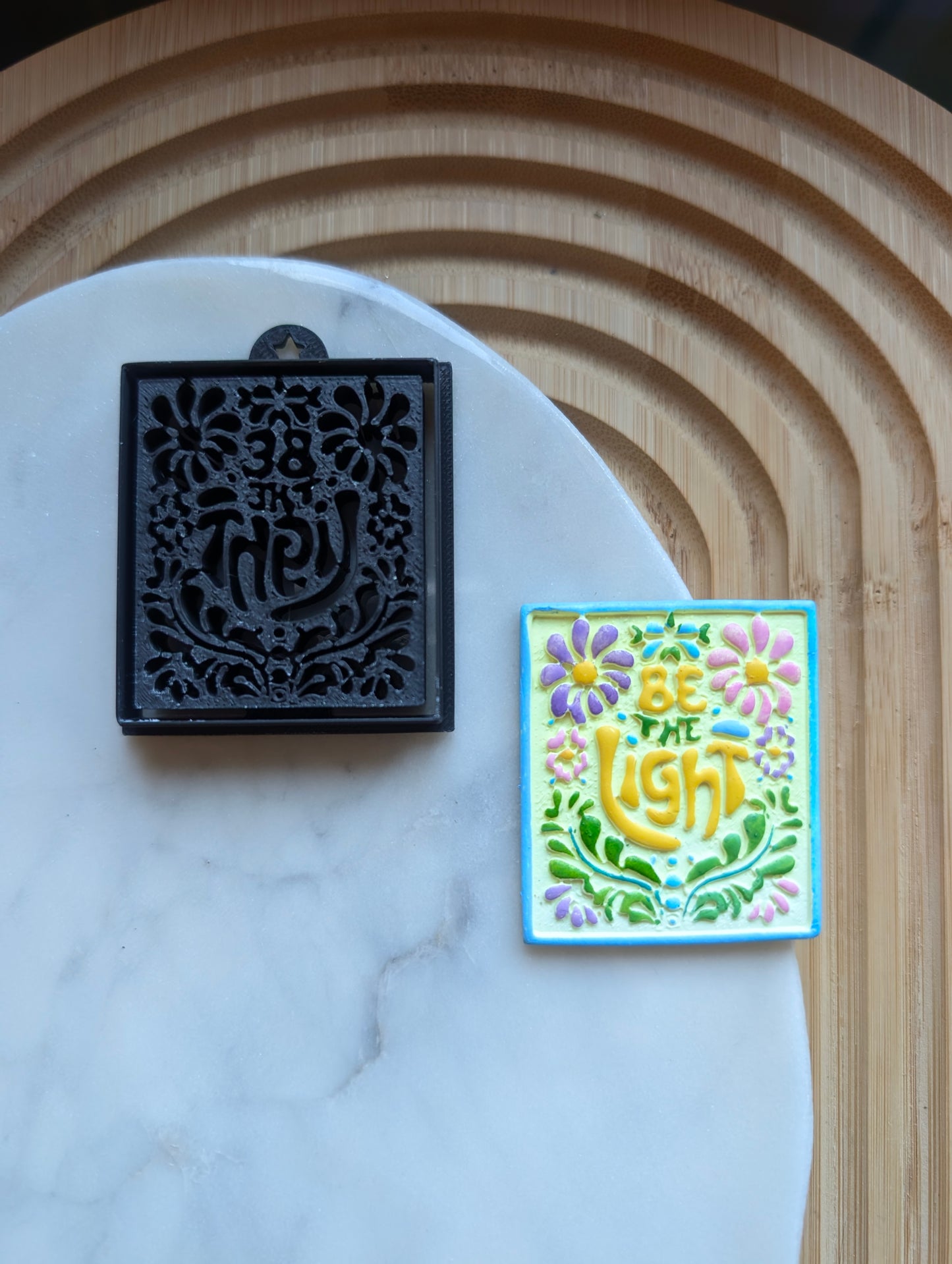 Be The Light Stylized Text Embossed Sharp Clay Cutter
