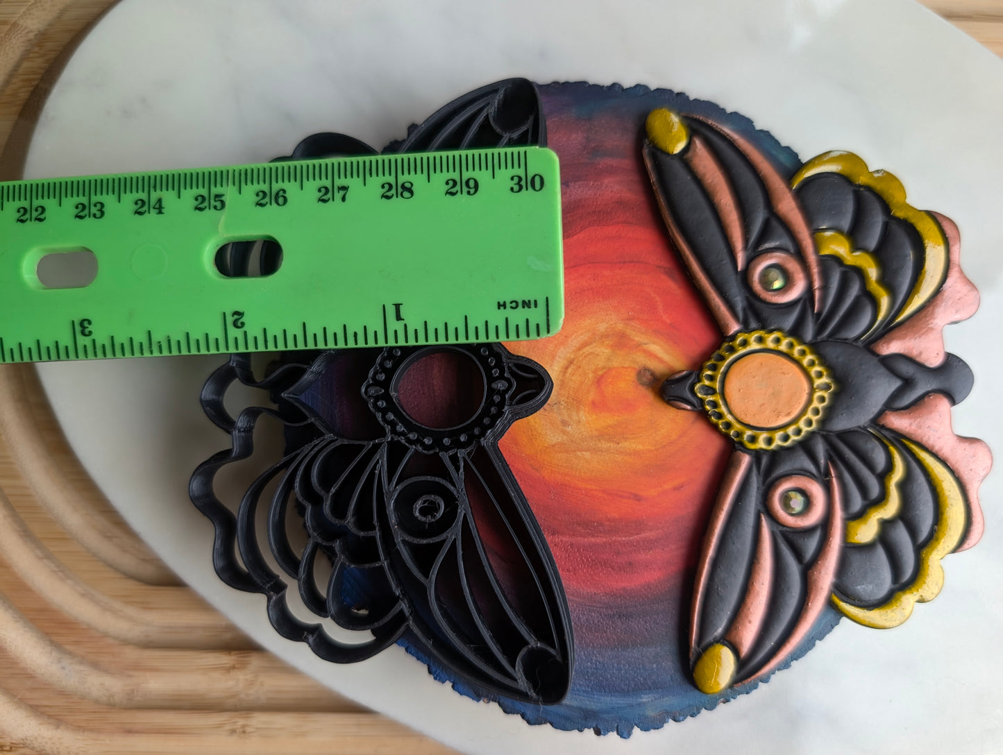 XL Moth with Jeweled Center Wall Hanger Sharp Clay Cutter
