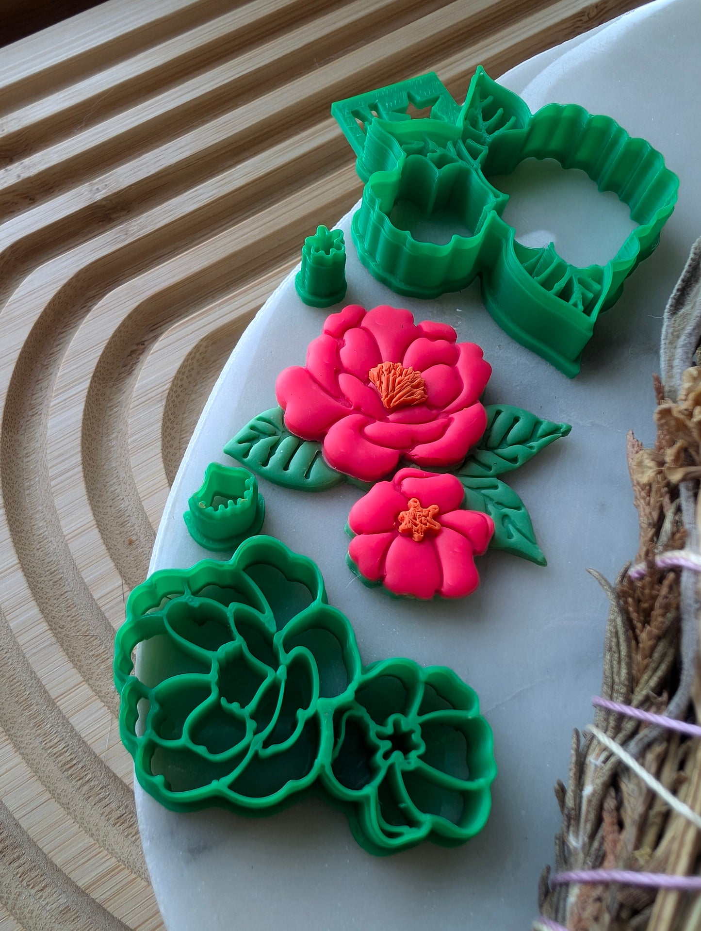 4-Piece Double Blossom Flower Sharp Clay Cutter