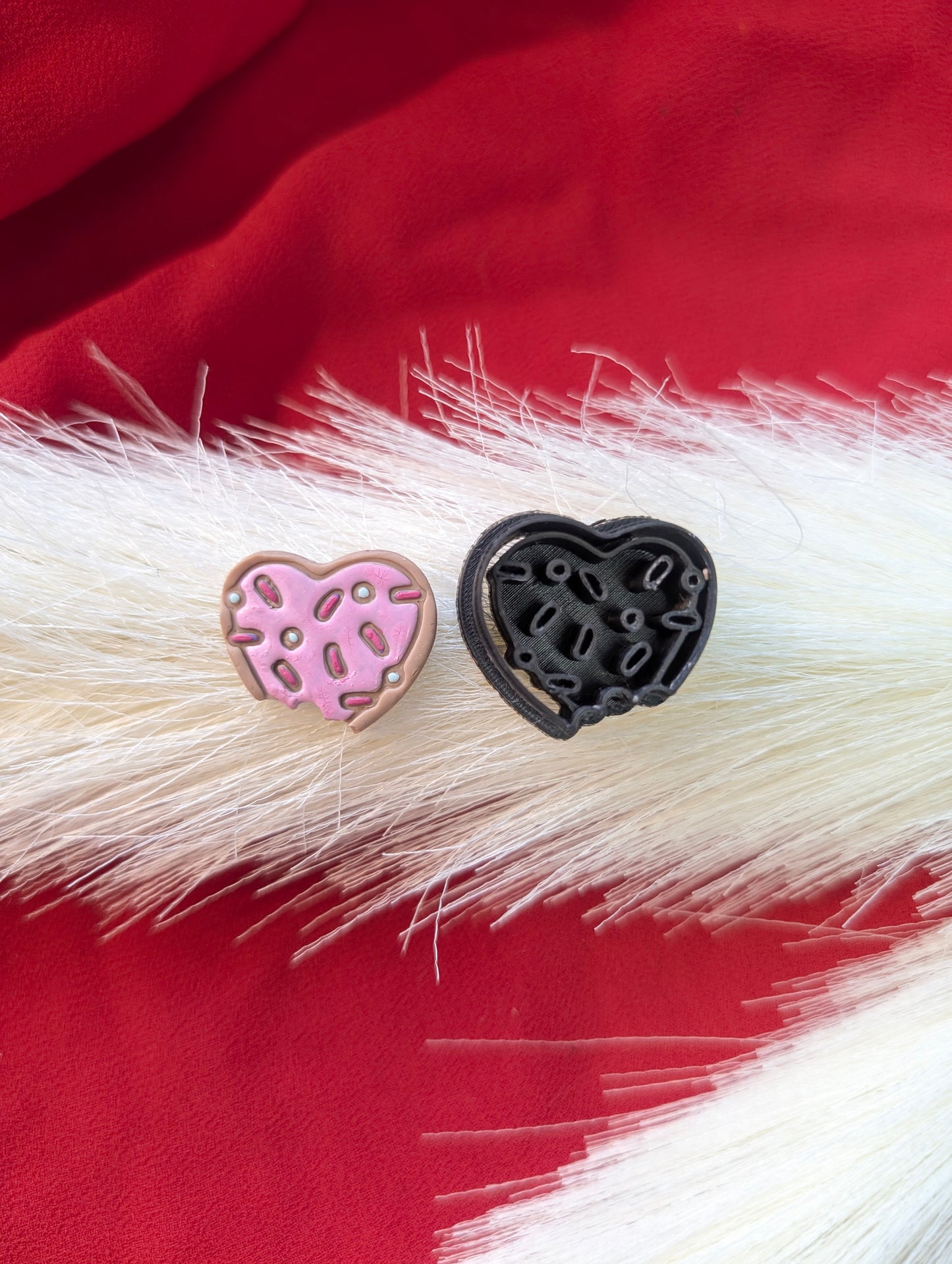 Frosted Cookie With Sprinkles Food Heart Clay Cutter