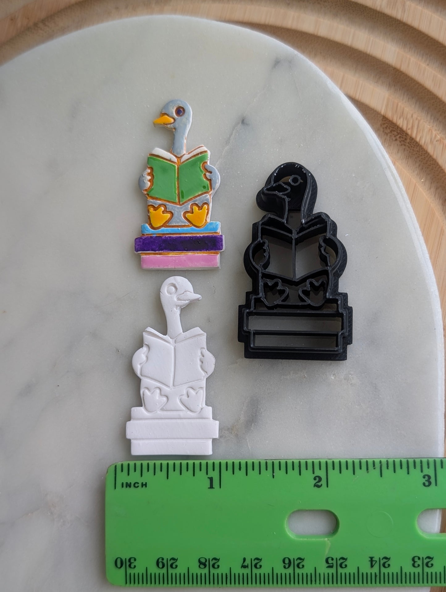 Goose Reading on a Stack of Books Sharp Clay Cutter