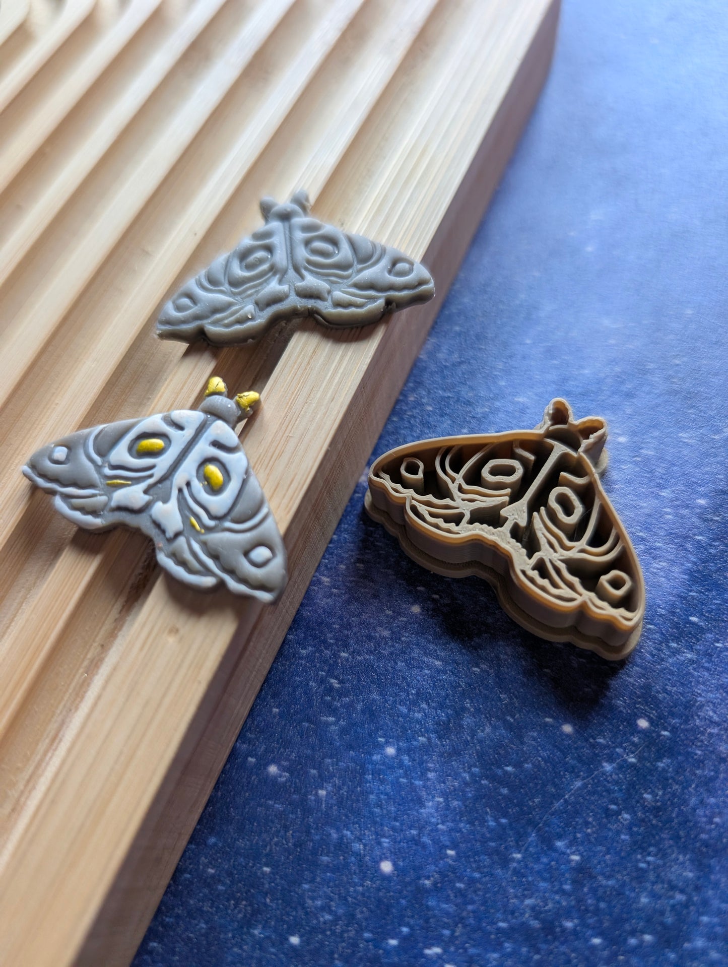 Moth with Skull Hidden on Wings Sharp Clay Cutter