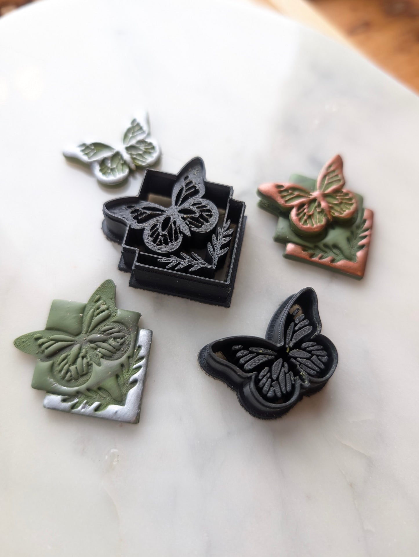 Set of Boho Butterfly in Double Diamonds and Separate Butterfly Sharp Clay Cutter
