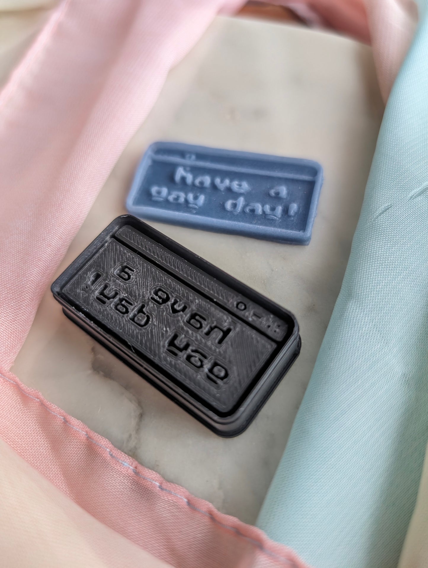Have a Gay Day Text Bubble Embossed Sharp Clay Cutter