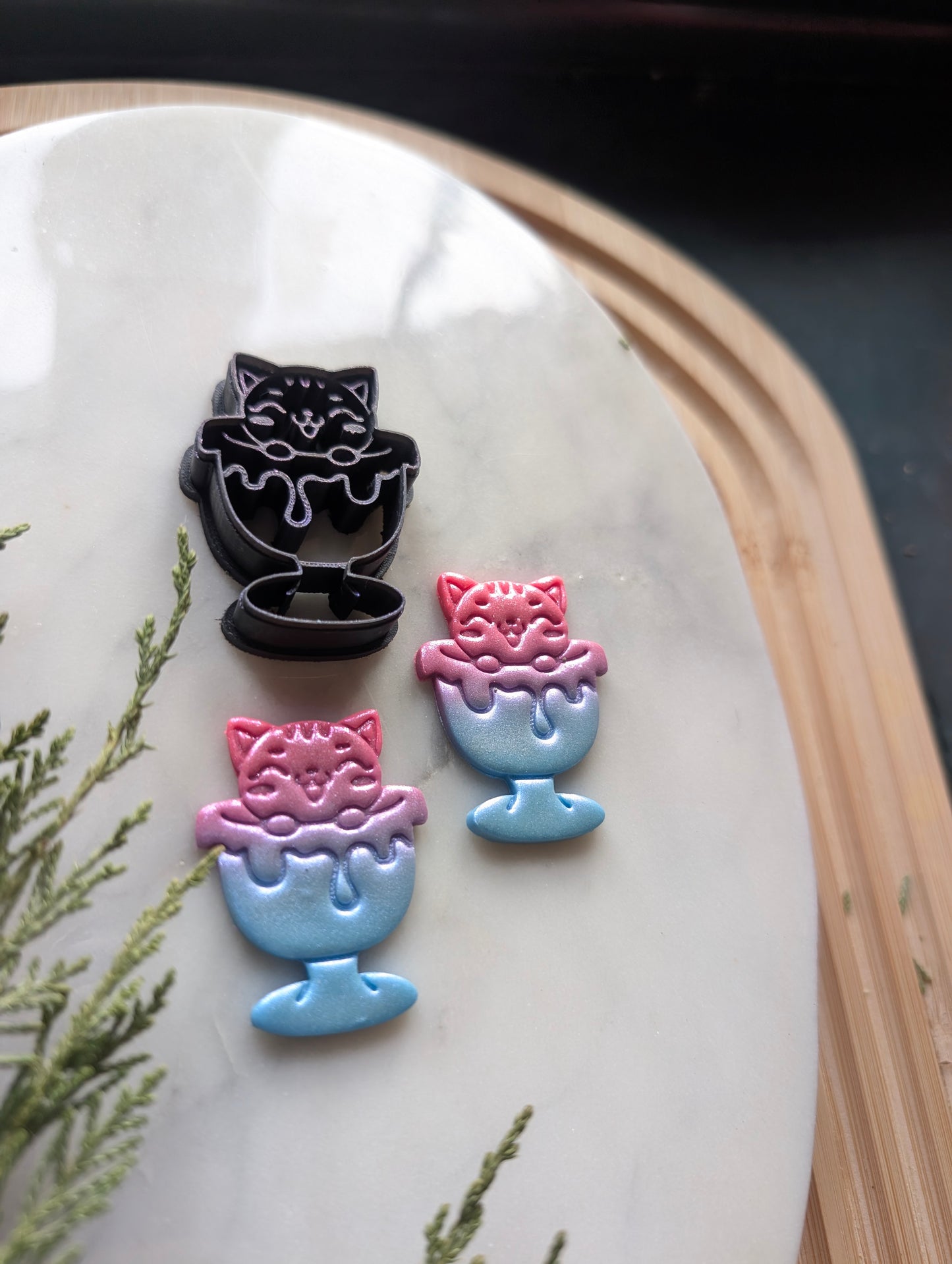 Ice Cream Sundae Cat Sharp Clay Cutter