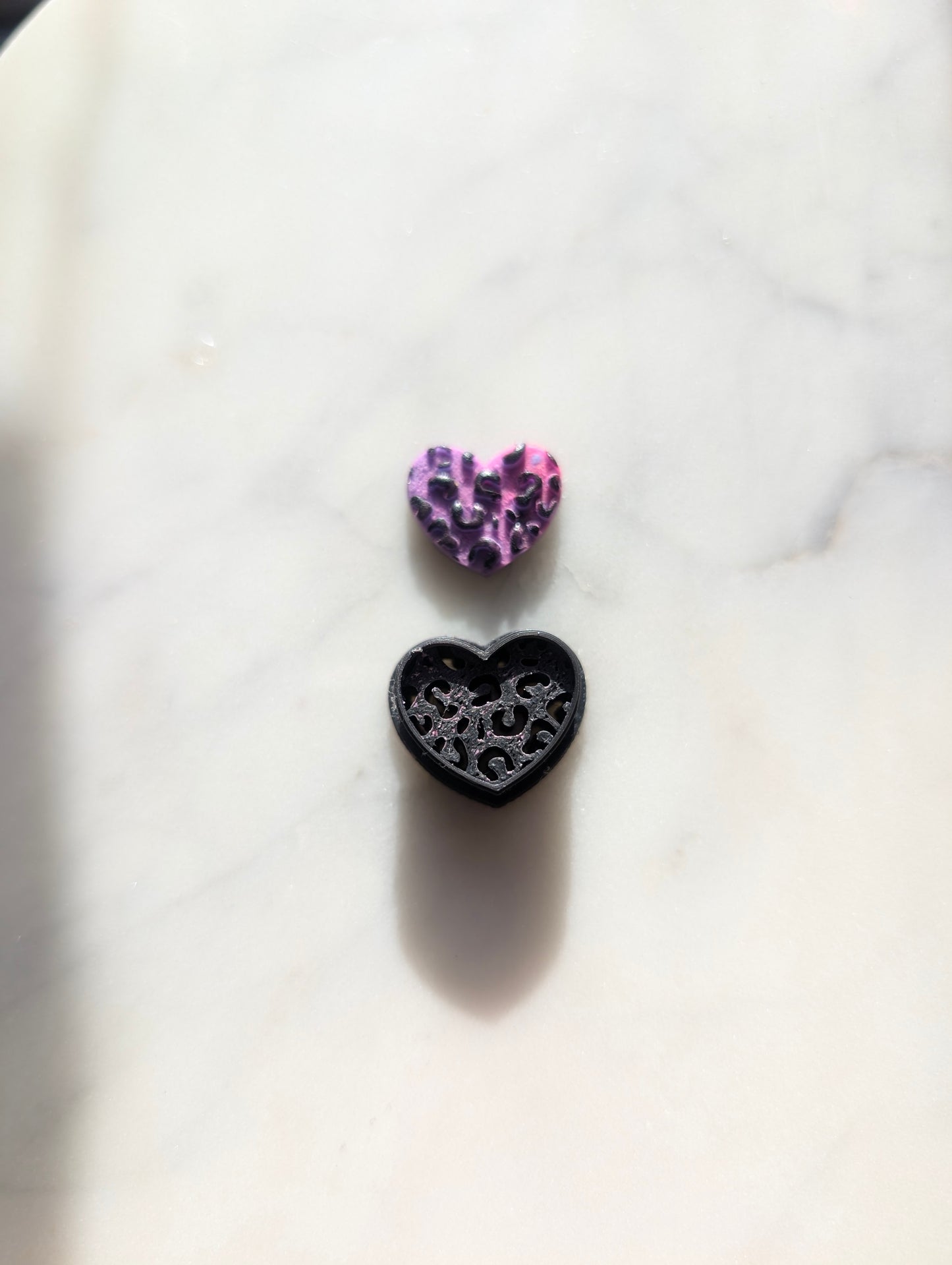 Leopard Print Tiny Heart Sharp Clay Cutter