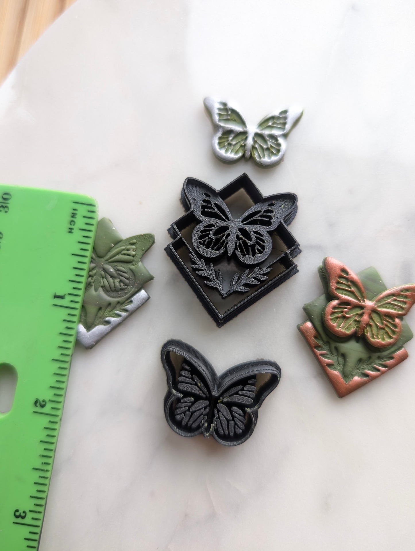 Set of Boho Butterfly in Double Diamonds and Separate Butterfly Sharp Clay Cutter