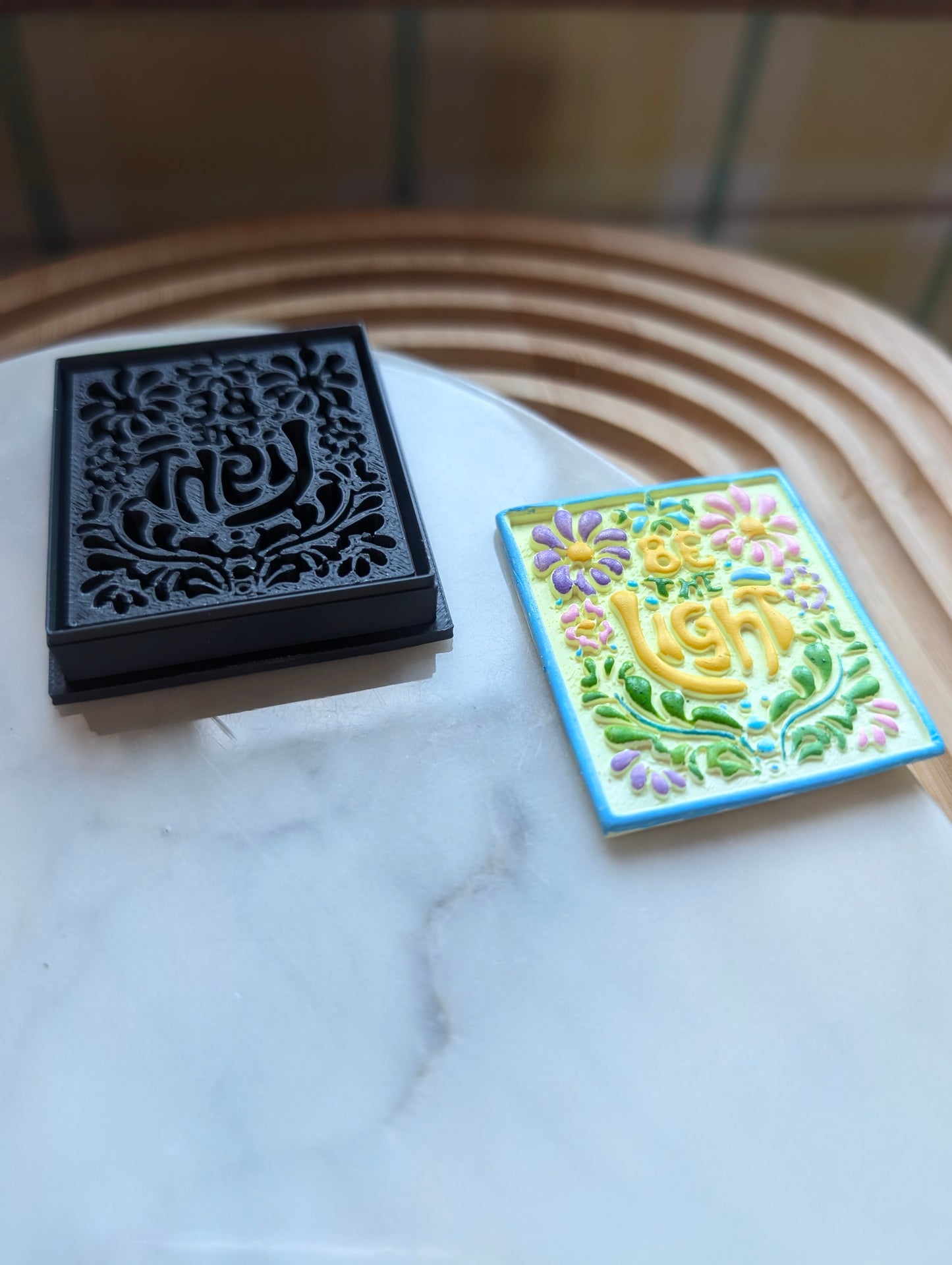 Be The Light Stylized Text Embossed Sharp Clay Cutter