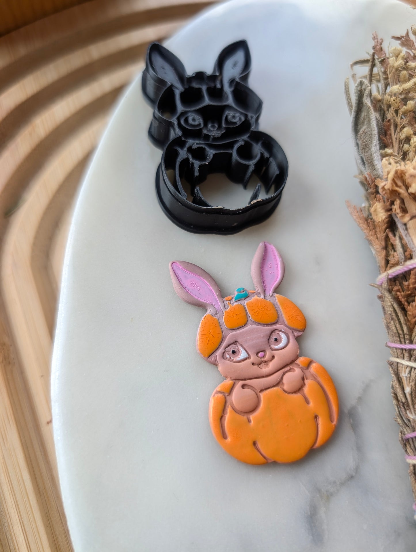Bunny Rabbit in a Pumpkin Sharp Clay Cutter