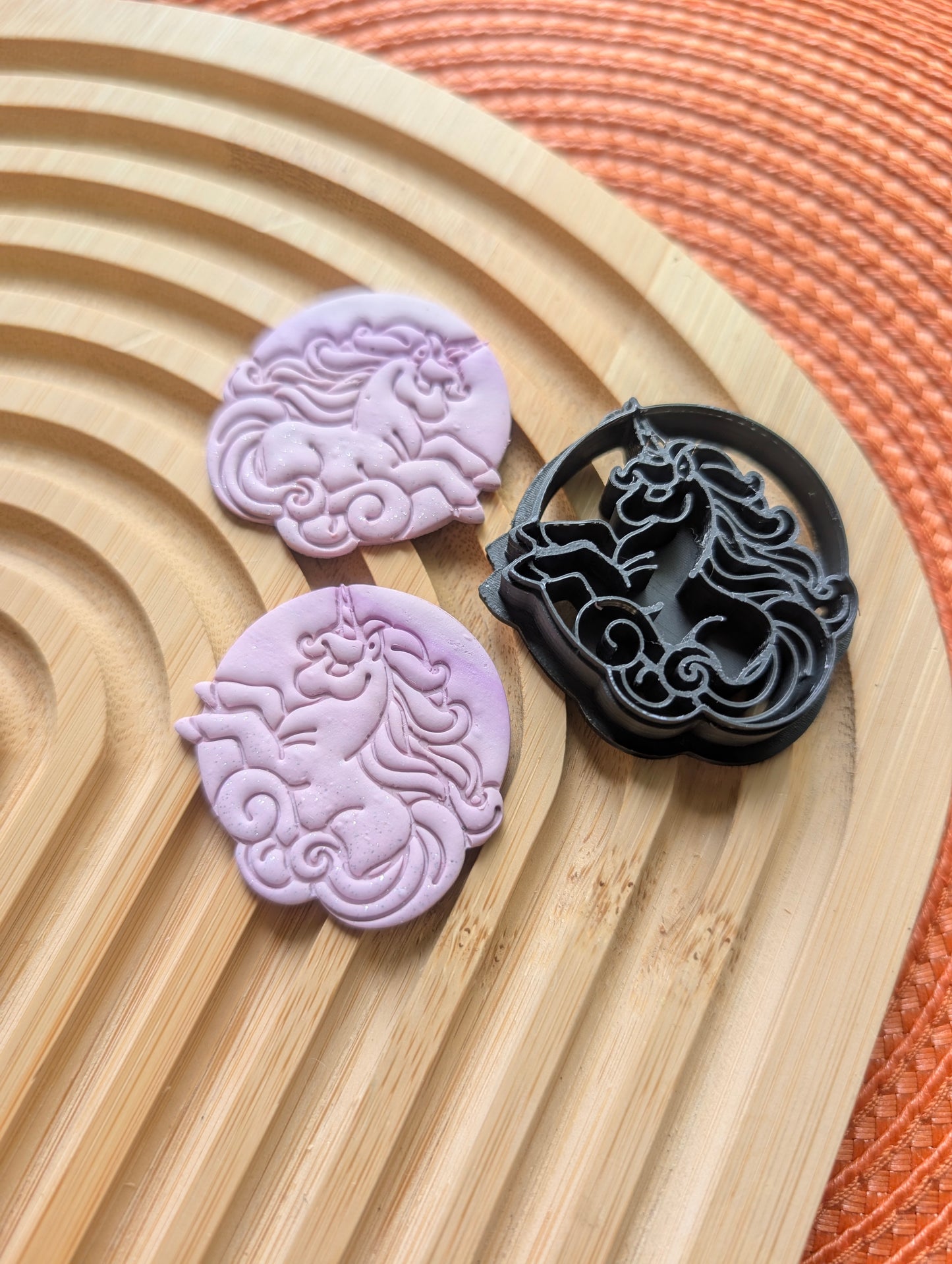 Unicorn in Circle Embossed Sharp Cutter for Clay and More