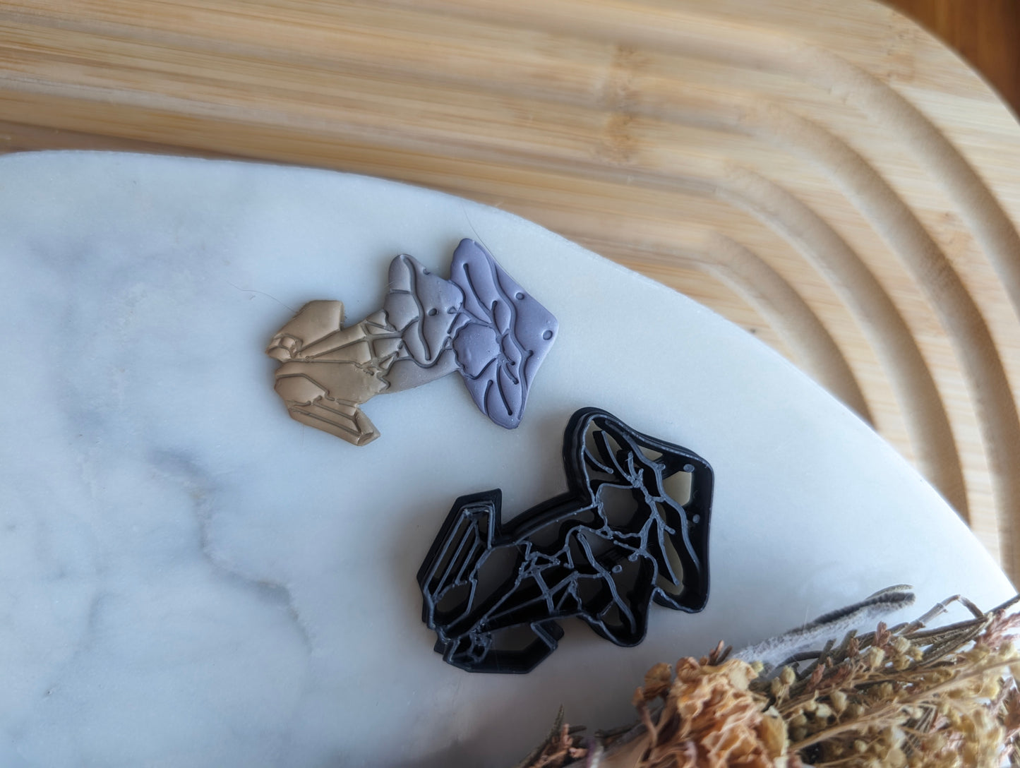 Crystals Growing on Mushroom Bases Sharp Clay Cutter