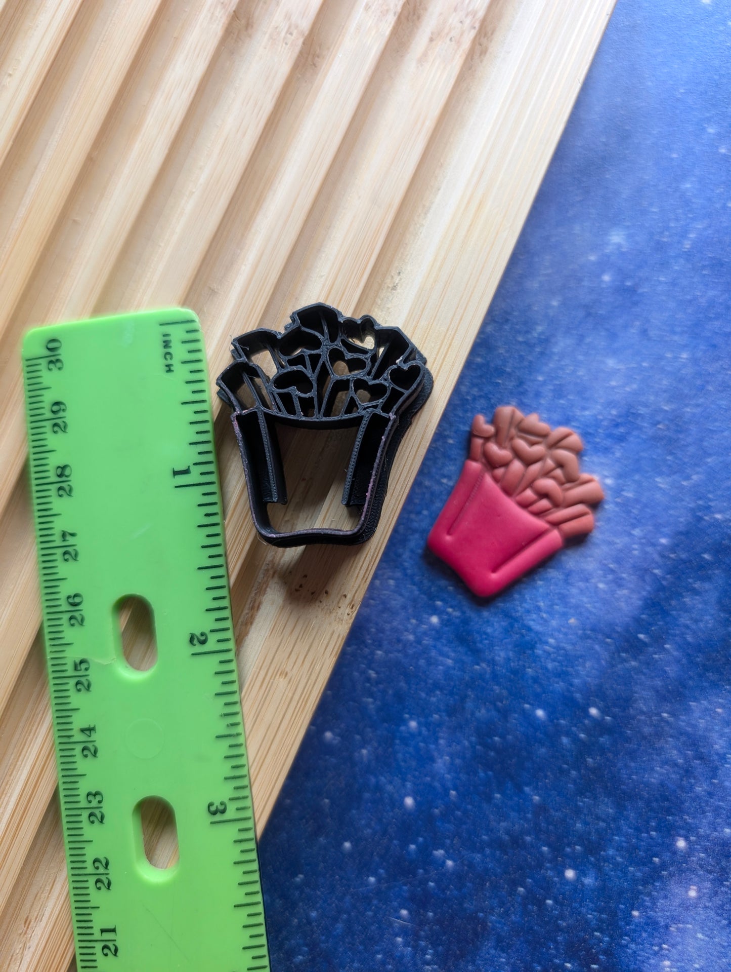Heart Topped Fries Sharp Clay Cutter