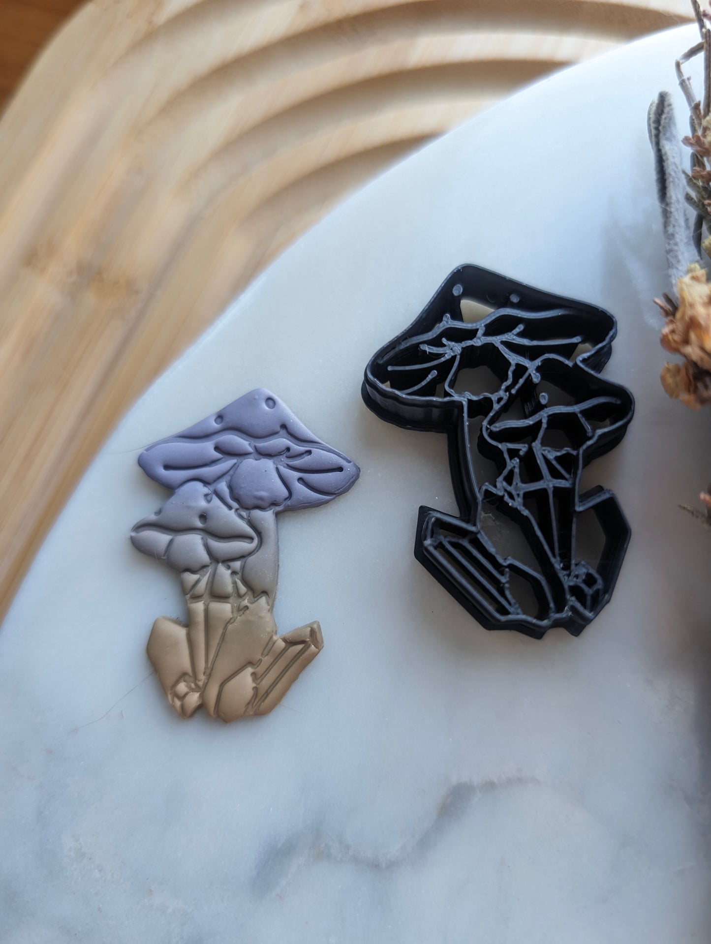 Crystals Growing on Mushroom Bases Sharp Clay Cutter