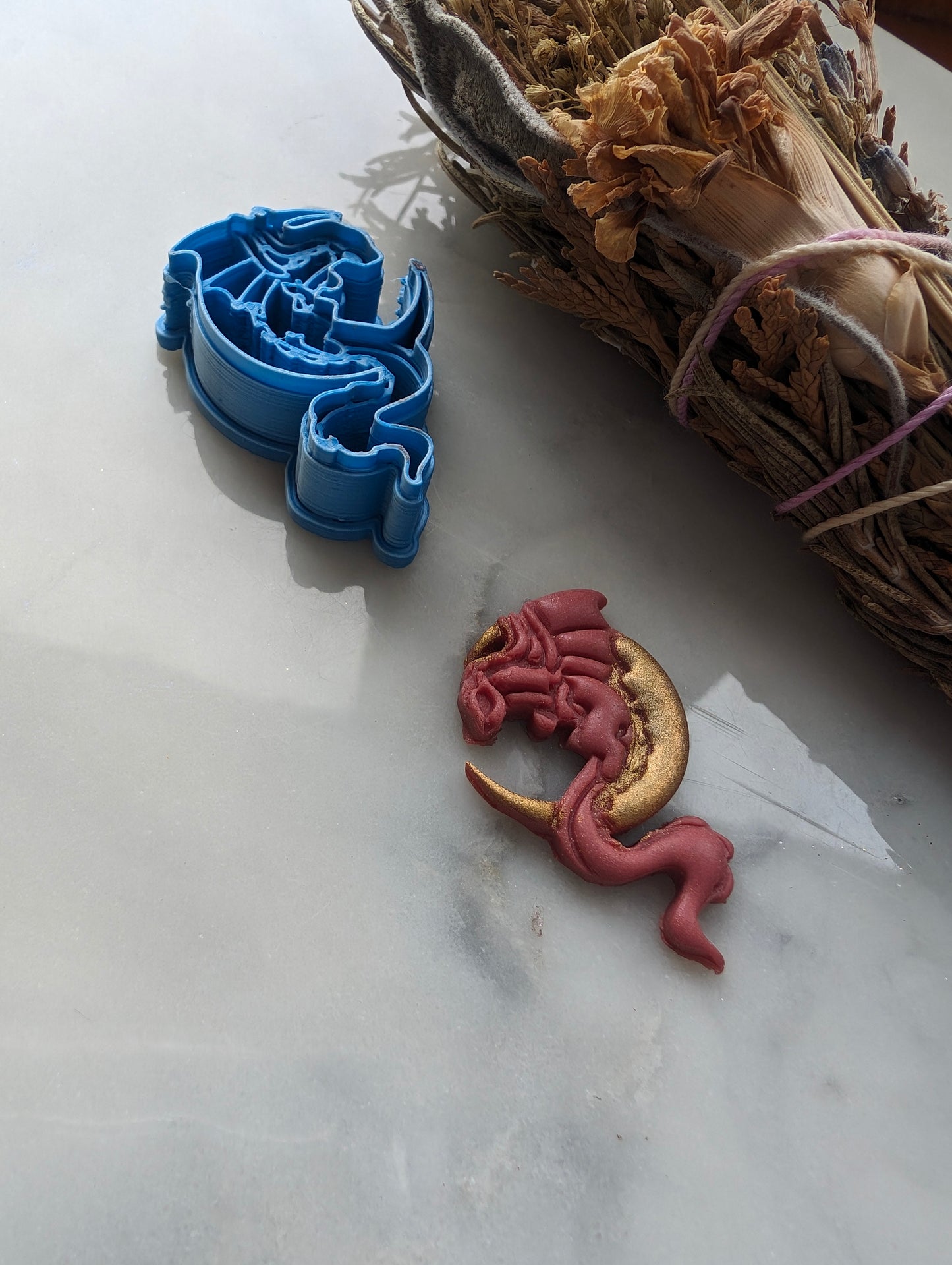Dragon on Crescent Moon Sharp Clay Cutter