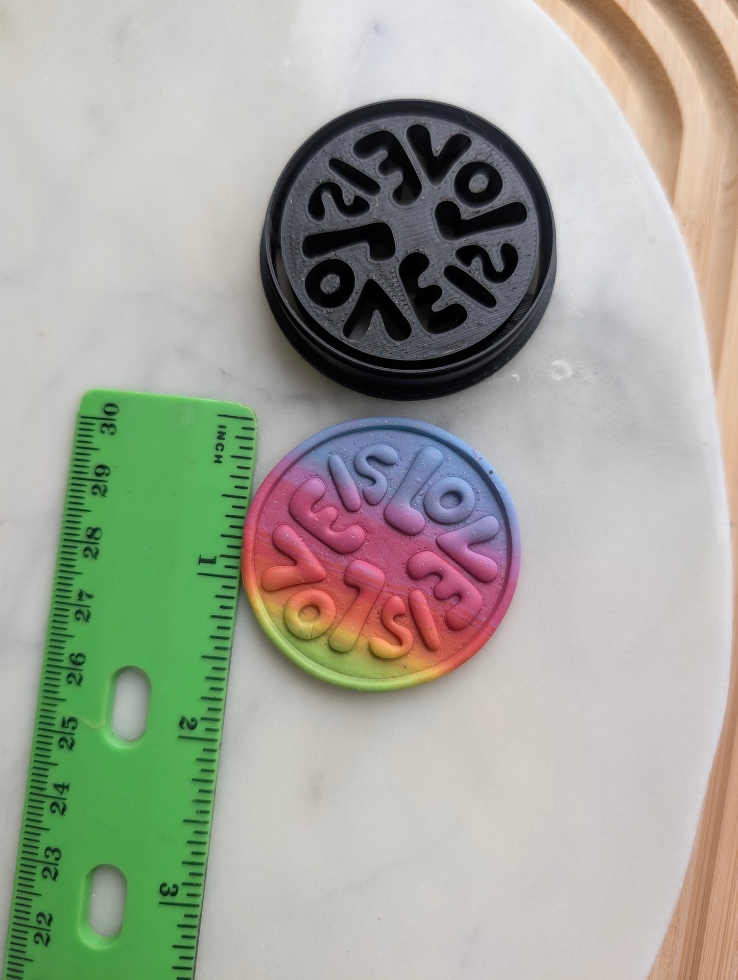 Love is Love in Circle Embossed Sharp Cutter for Clay and More
