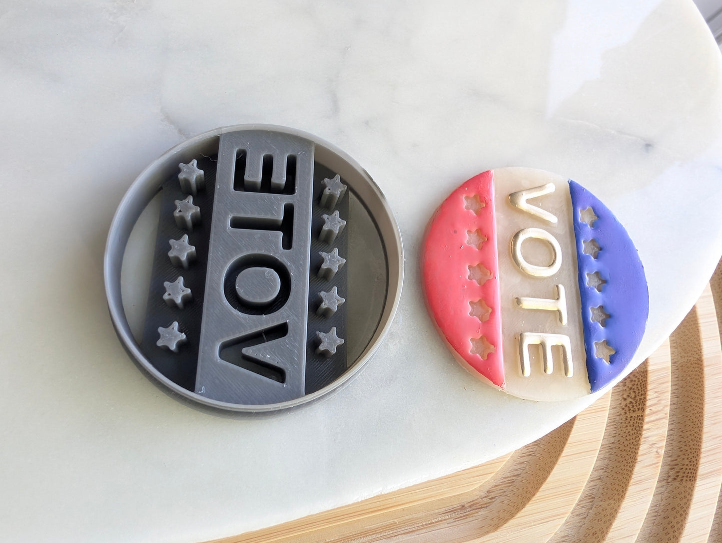Traditional Vote Button Sharp Clay Cutter