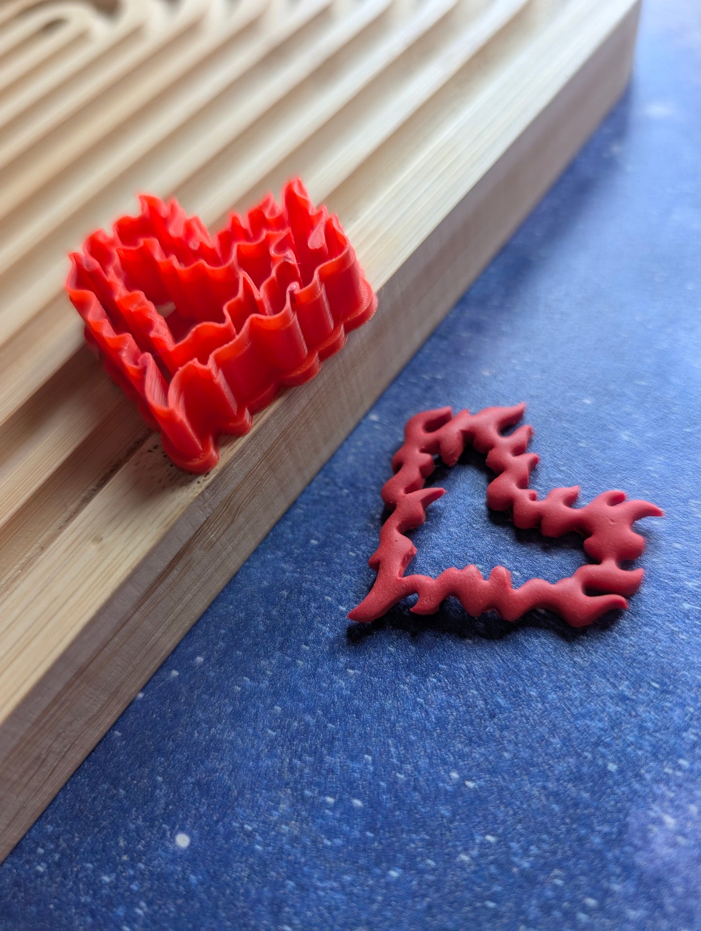 Heart Made of Fire Flames Sharp Clay Cutter