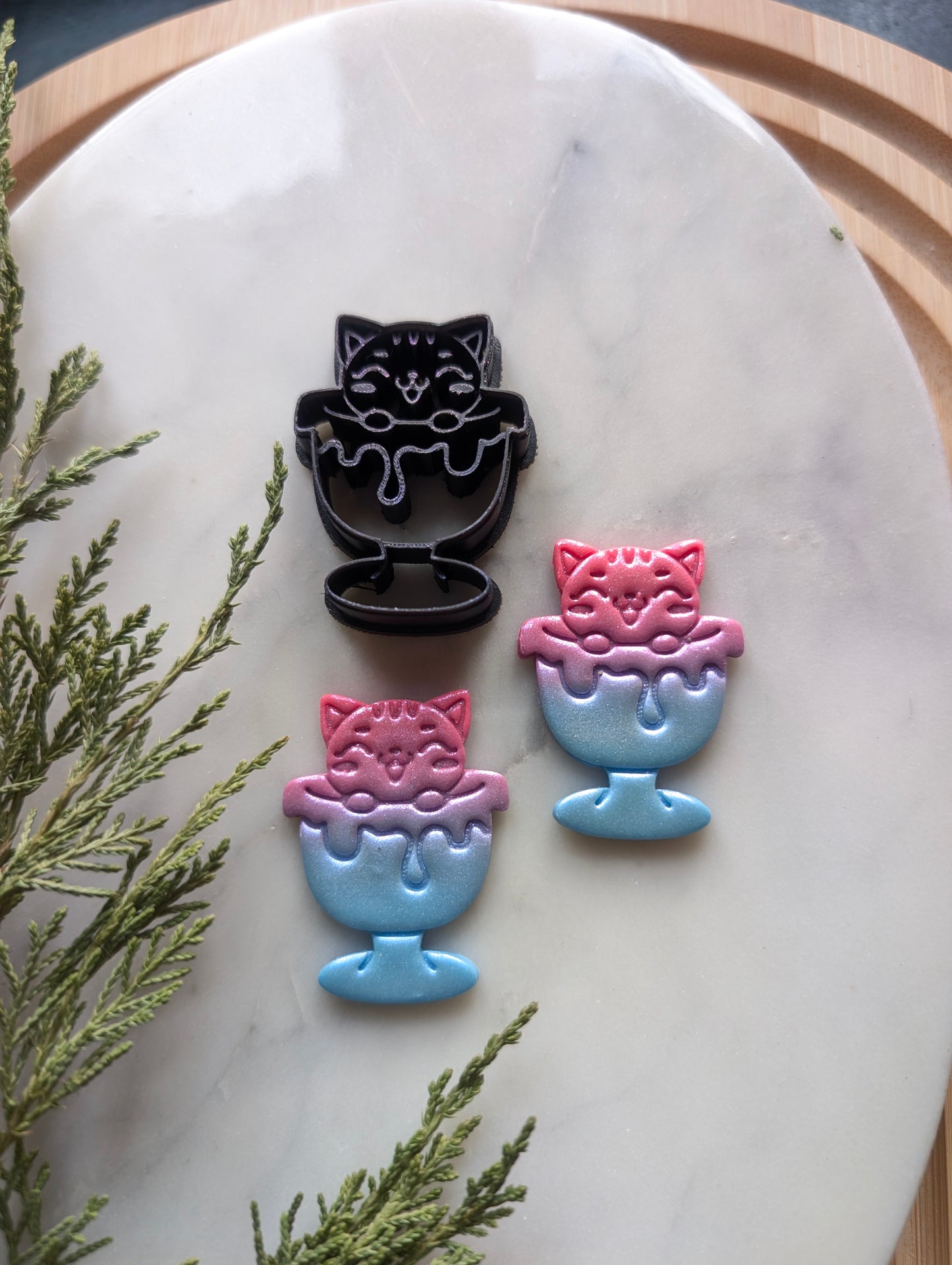 Ice Cream Sundae Cat Sharp Clay Cutter