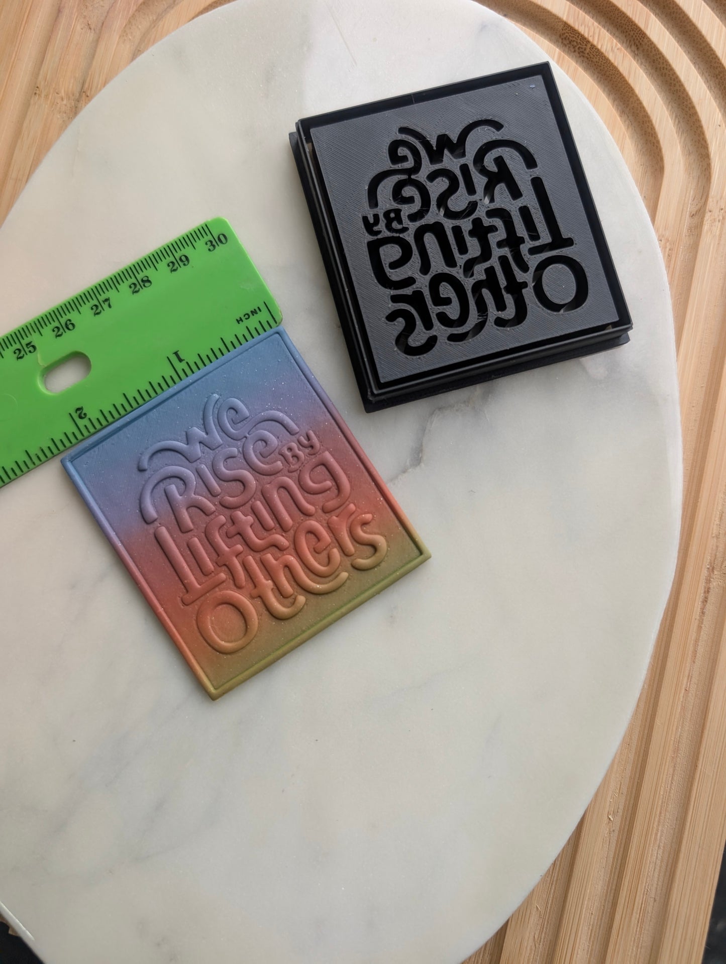 We Rise by Lifting Others Text Embossed Sharp Cutter for Clay and More
