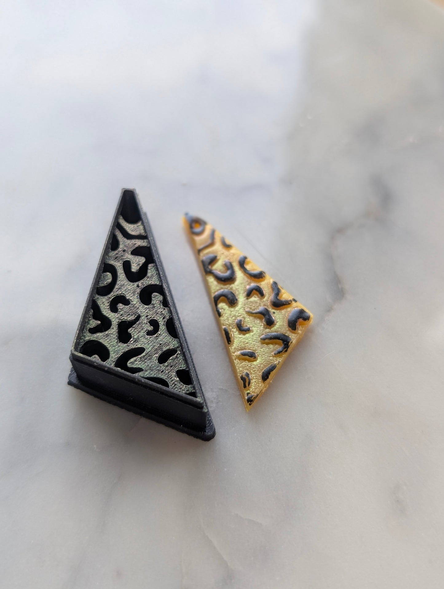 Leopard Print Trapezoid Sharp Clay Cutter