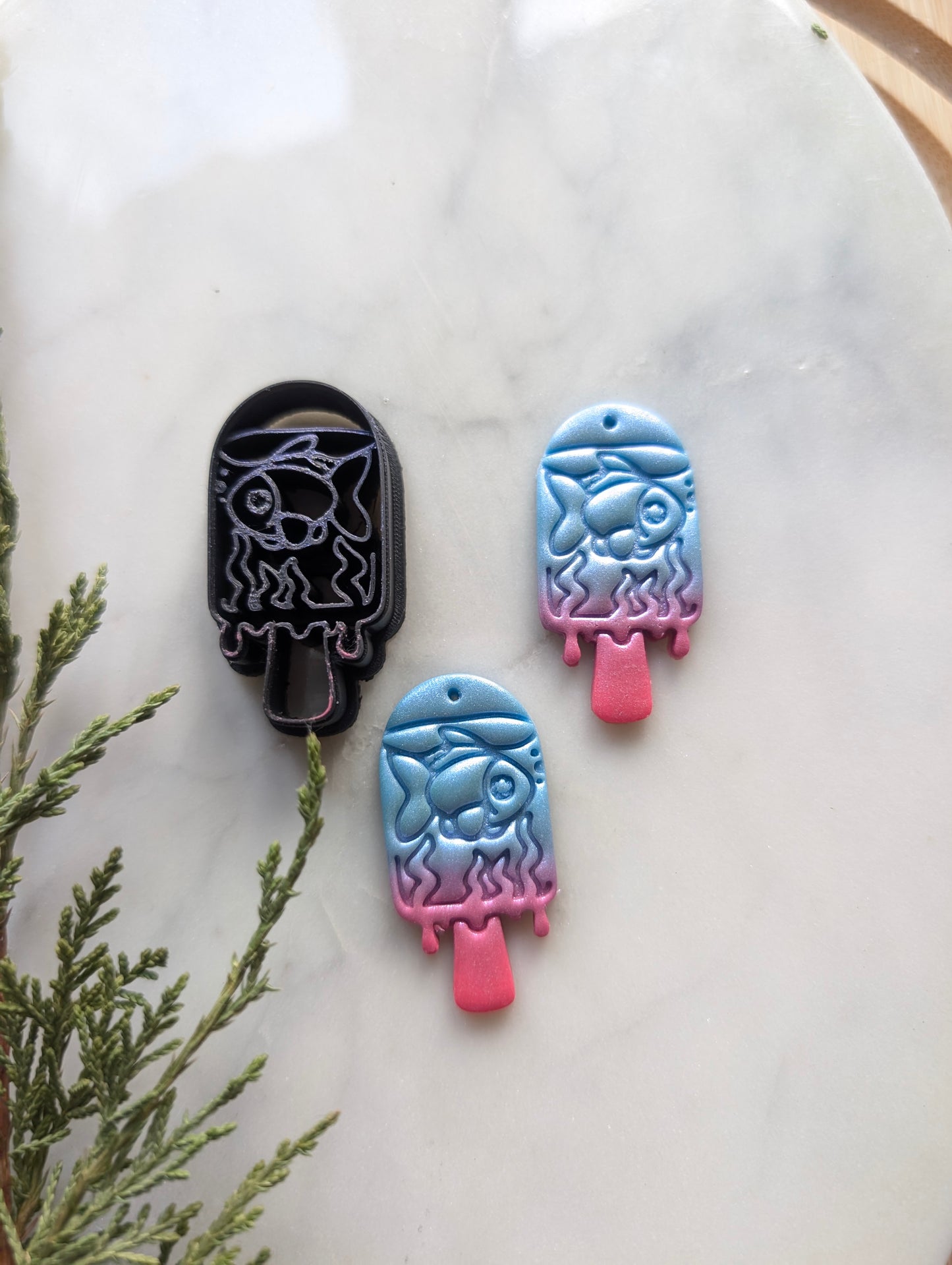Frozen Ice Treat with Fish Inside Sharp Clay Cutter