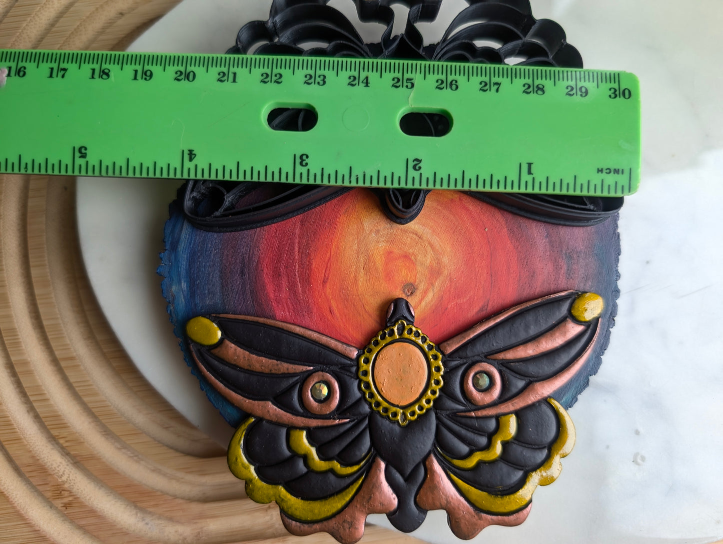 XL Moth with Jeweled Center Wall Hanger Sharp Clay Cutter