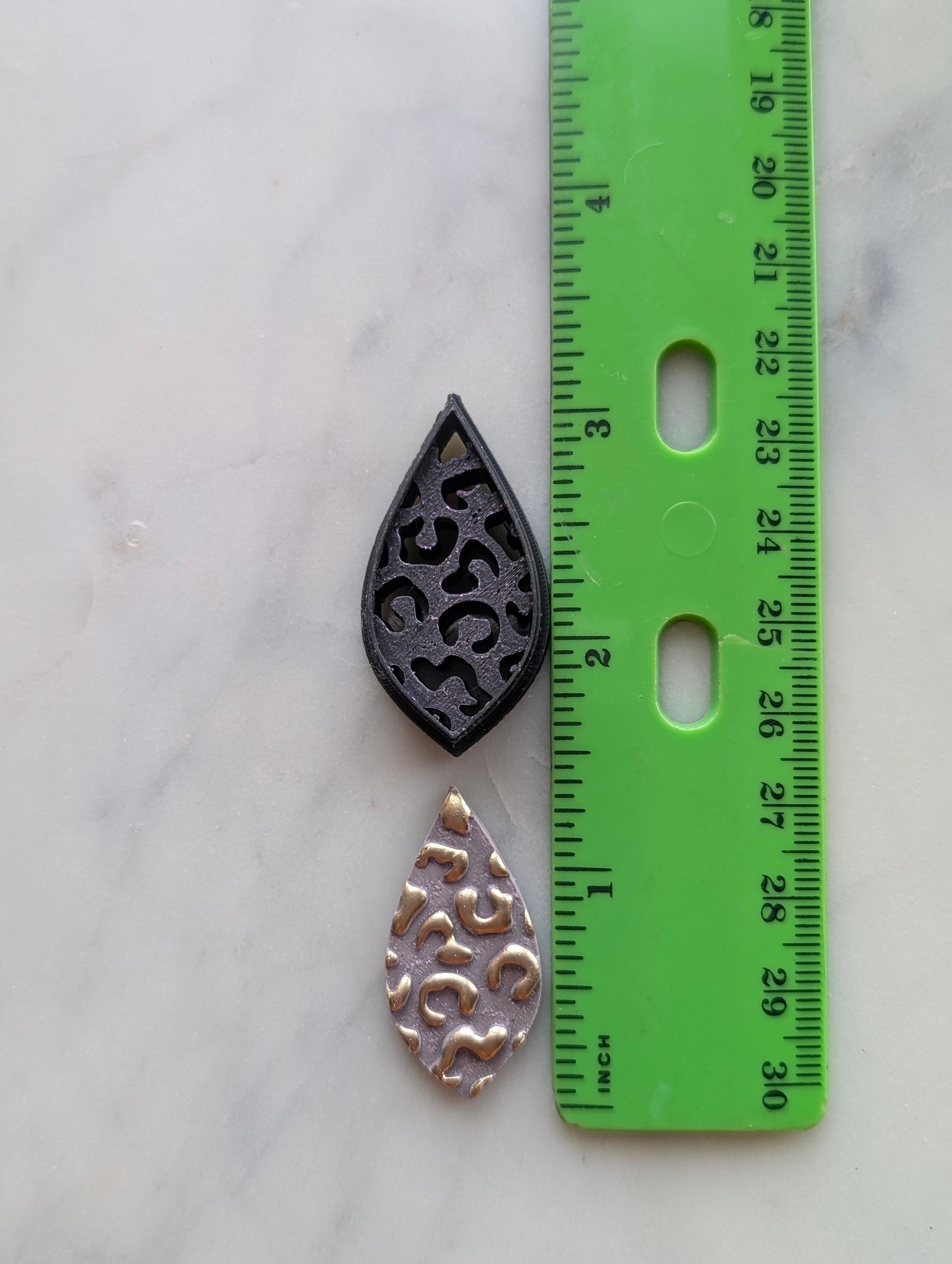 Leopard Print Marquise Sharp Clay Cutter