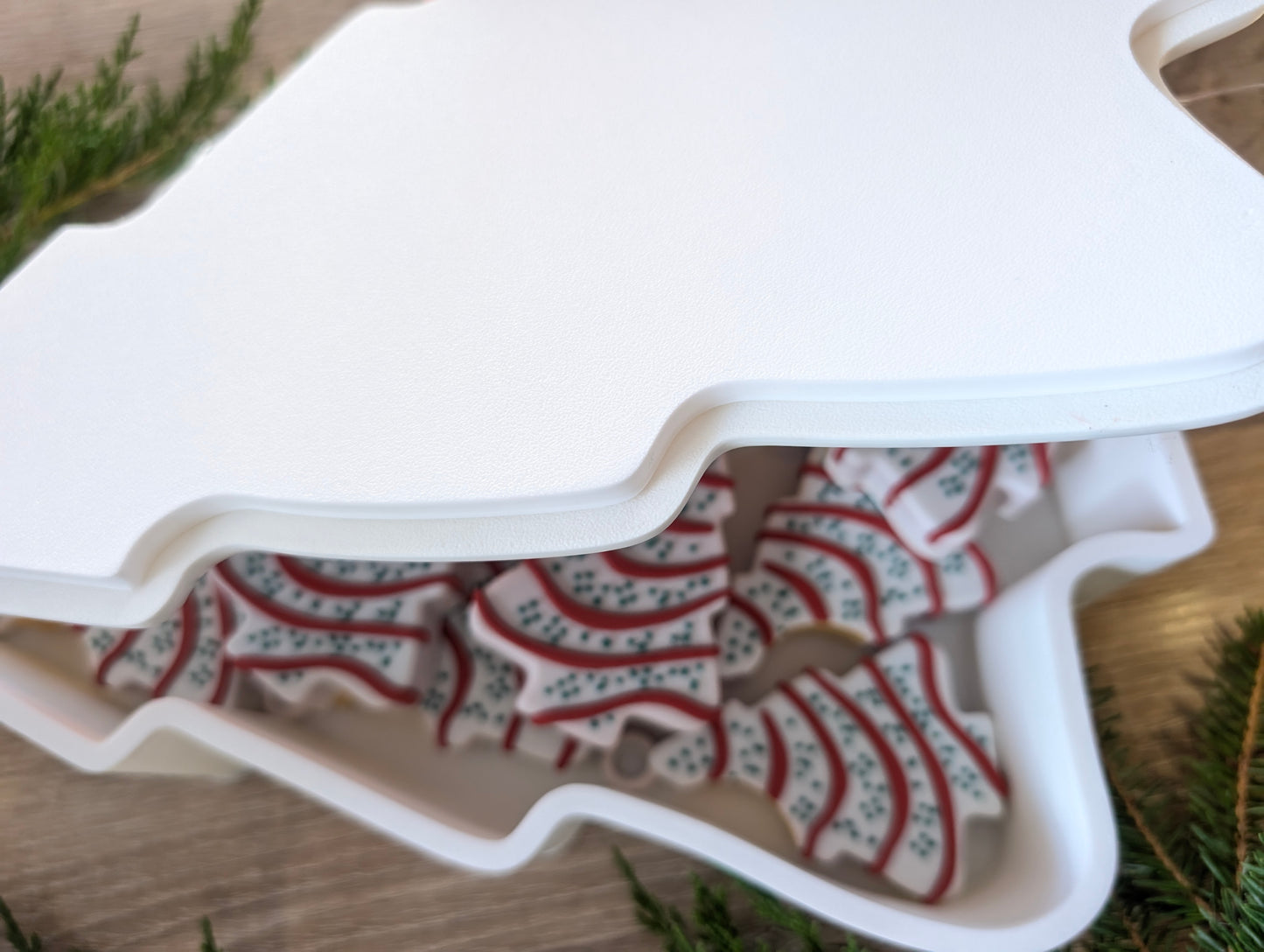 Large Christmas Tree Snack Cake Storage Box