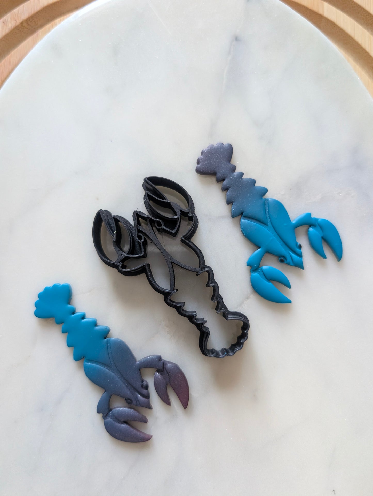 2.5" Large Lobster Crayfish Embossed Sharp Cutter for Clay