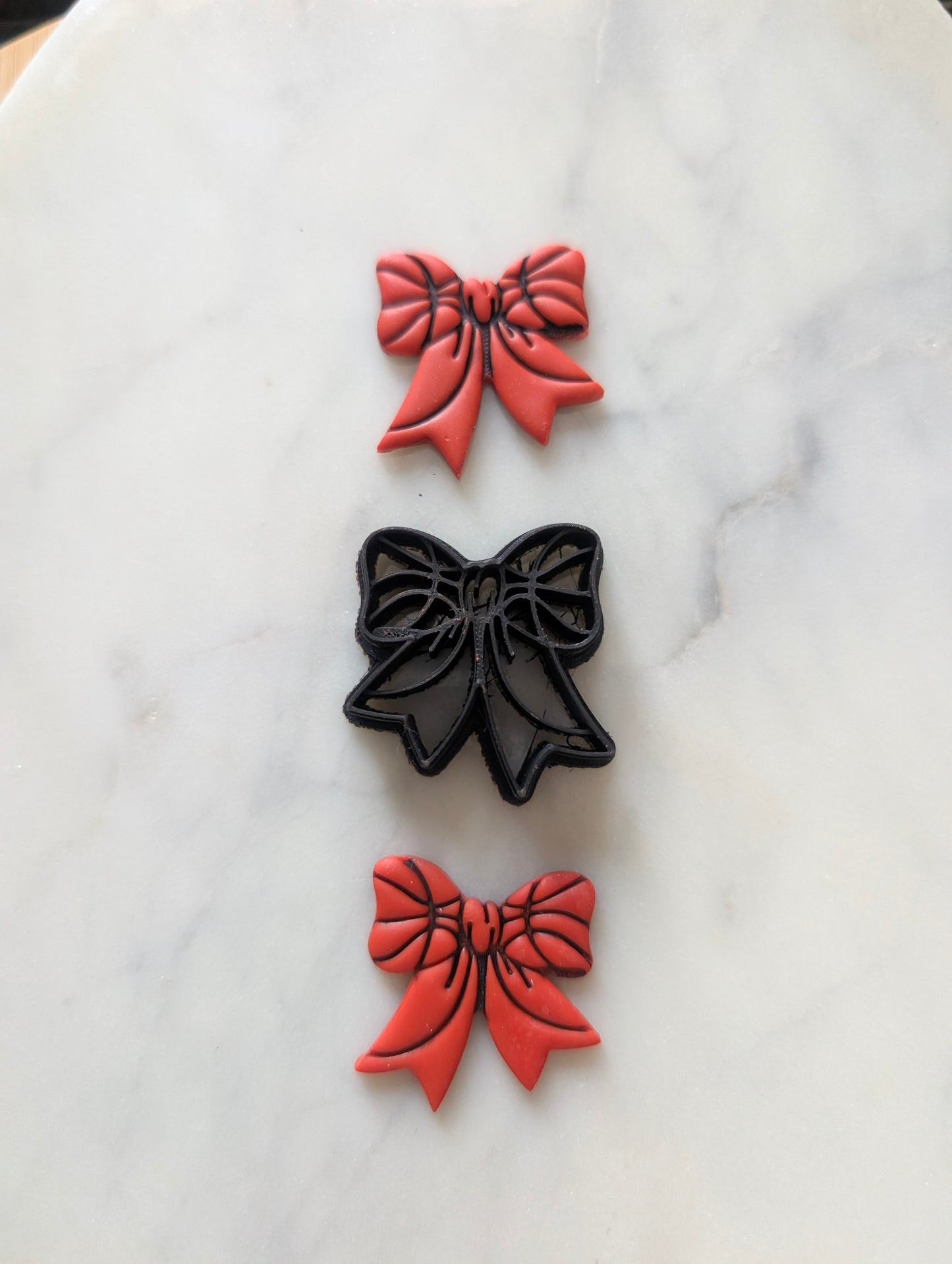 Large Basketball Printed Bow Sharp Clay Cutter