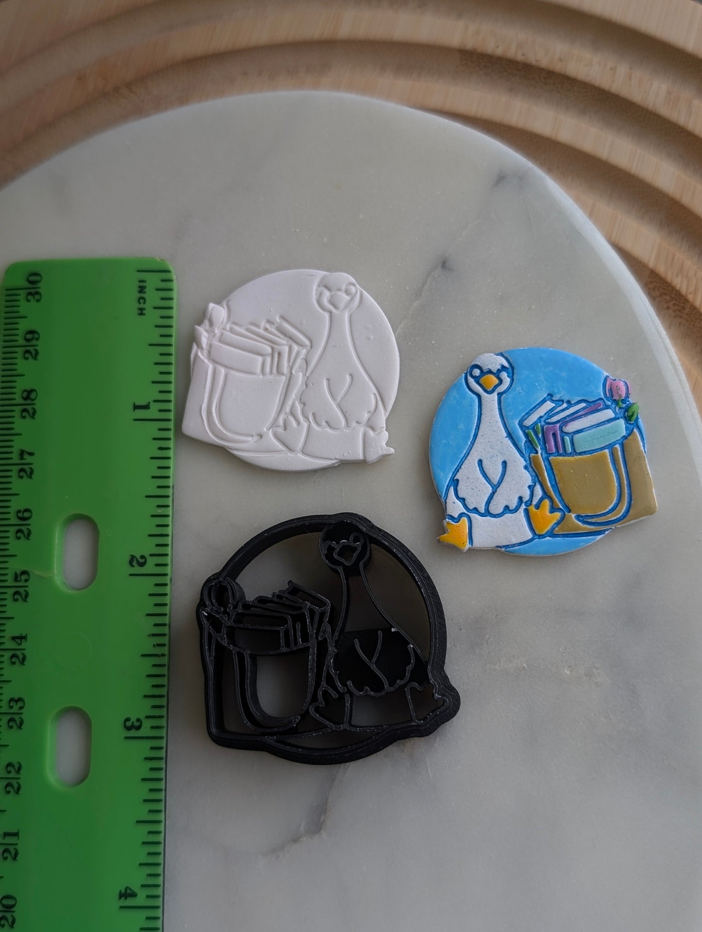 Goose with Bag of Books Sharp Clay Cutter