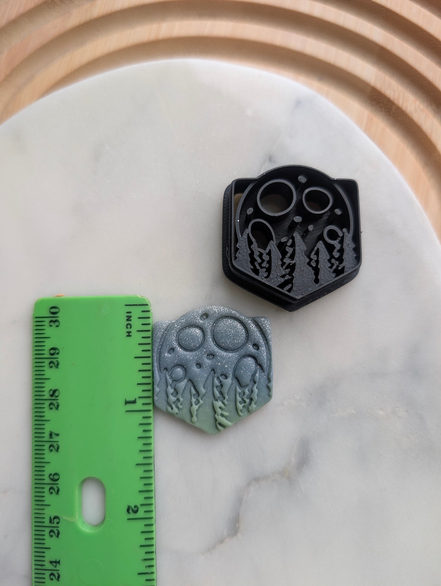Night Scene Over Trees Embossed Sharp Cutter for Clay and More