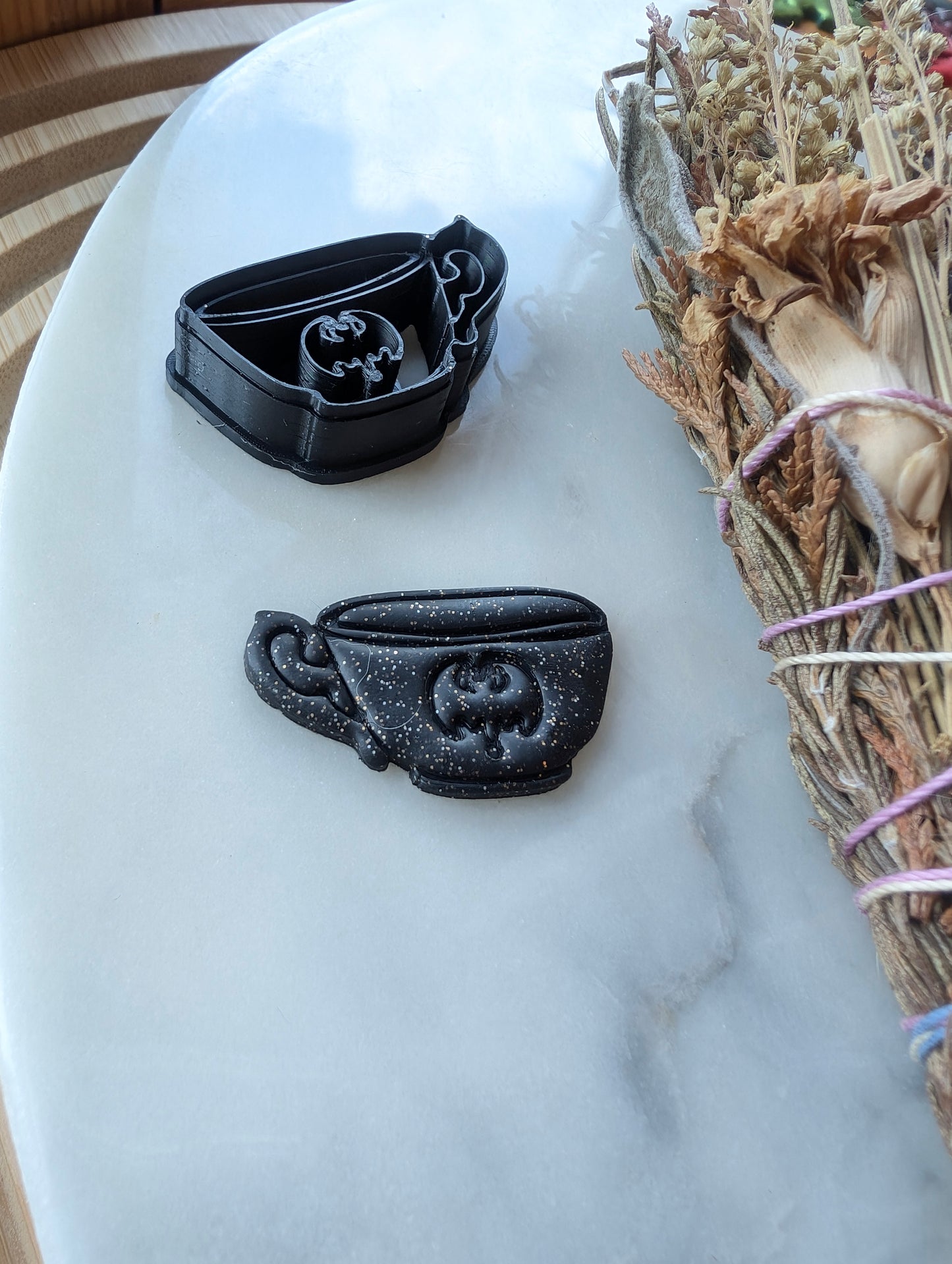 Teacup with a Bat Symbol Sharp Clay Cutter