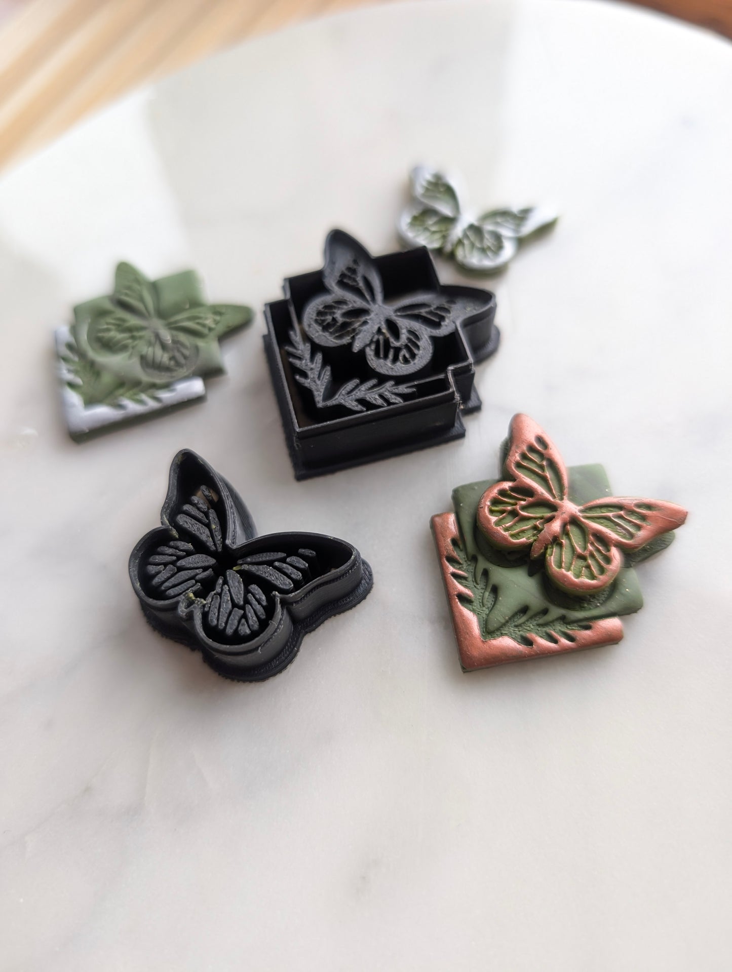 Set of Boho Butterfly in Double Diamonds and Separate Butterfly Sharp Clay Cutter