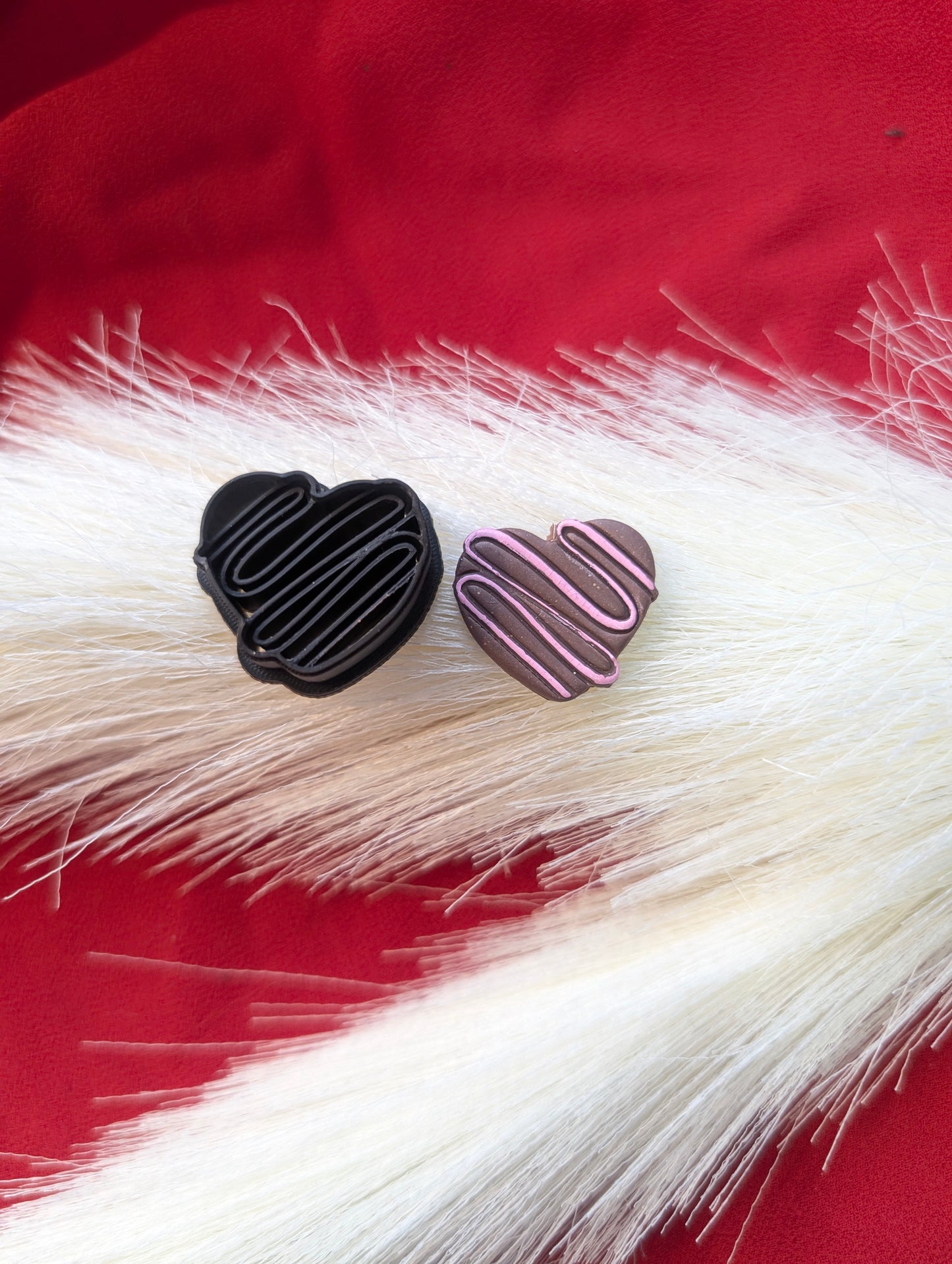 Frosted Truffle With Swirl Food Heart Clay Cutter
