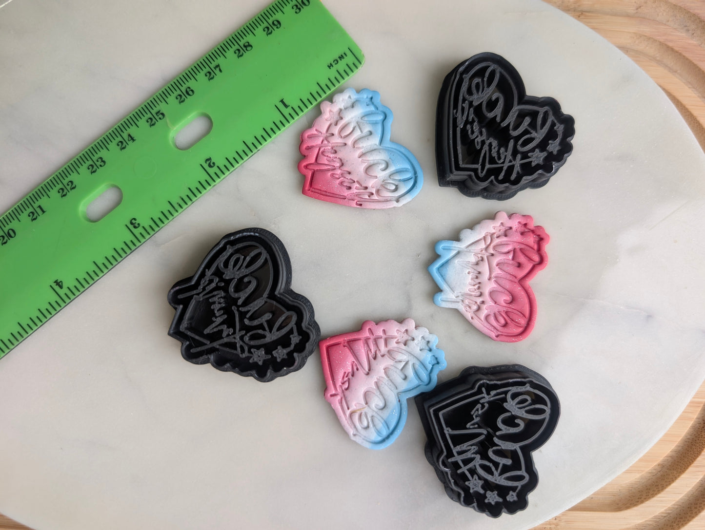 Fuck Trump Musk and Hegseth Political Hearts Embossed Sharp Cutter for Clay and More