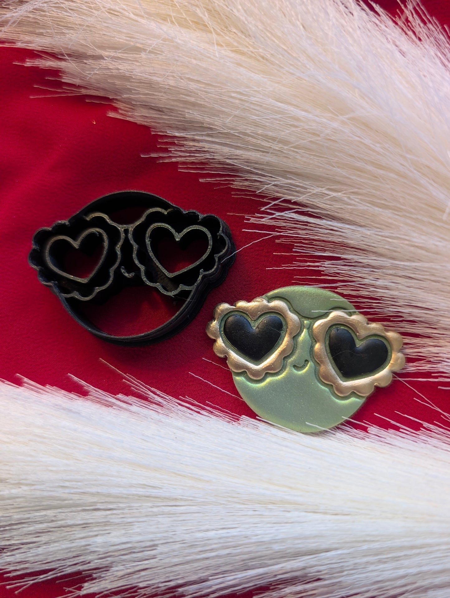 Happy Circle with Heart Sunglasses Clay Cutter