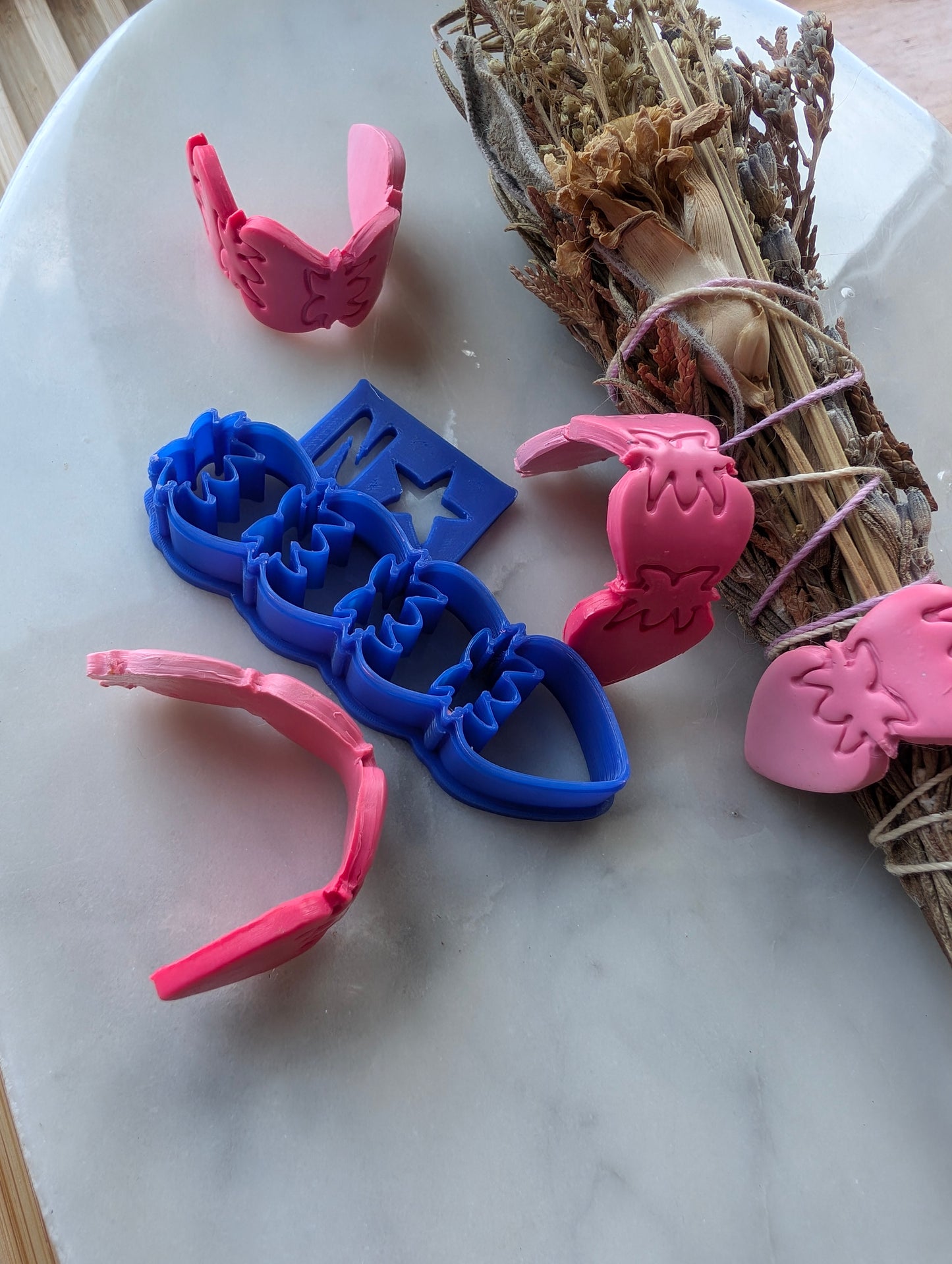 Strawberry Loop Huggie Hoop Sharp Clay Cutter
