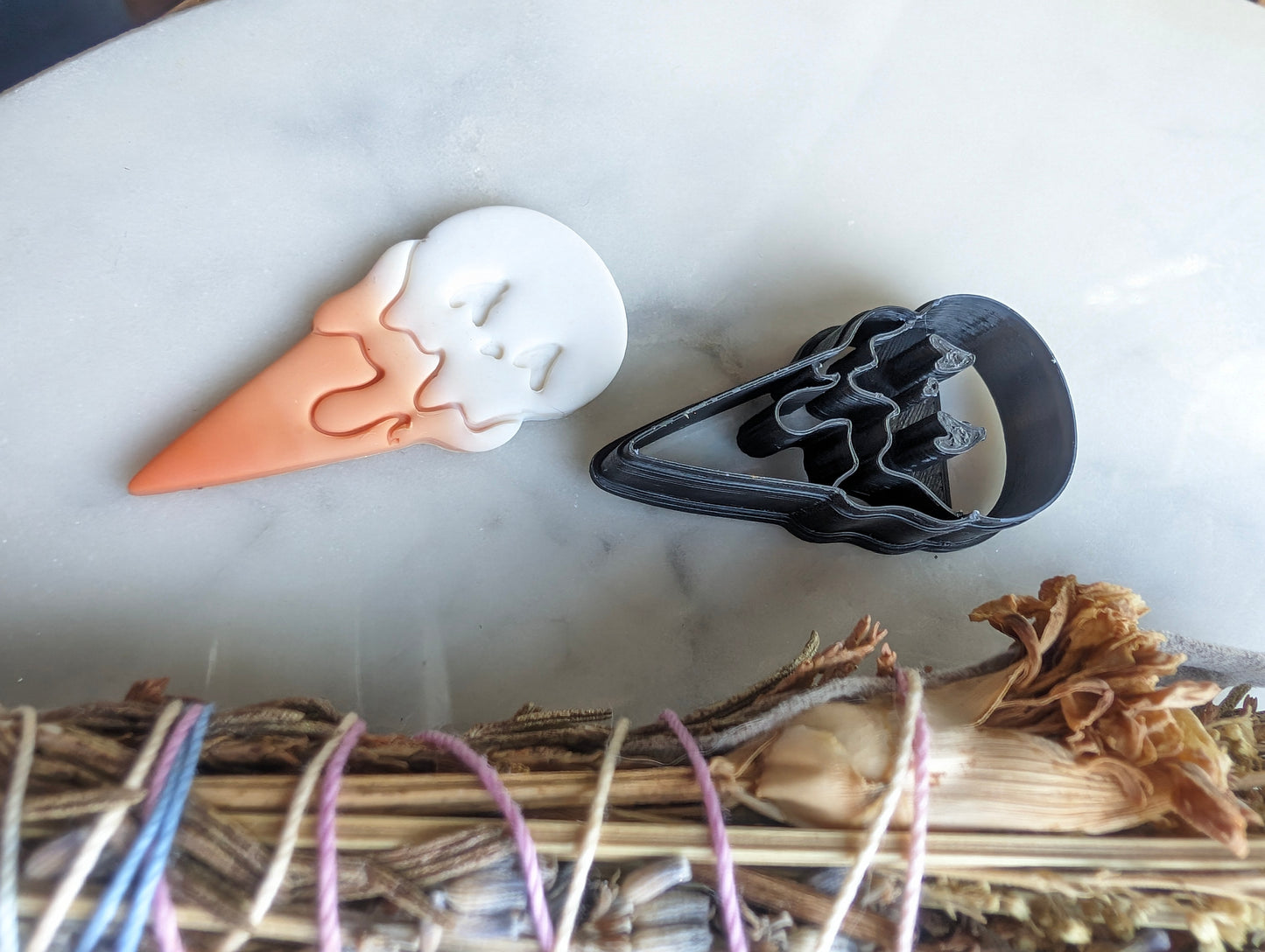 Skull Double Scoop Ice Cream Cone Sharp Clay Cutter