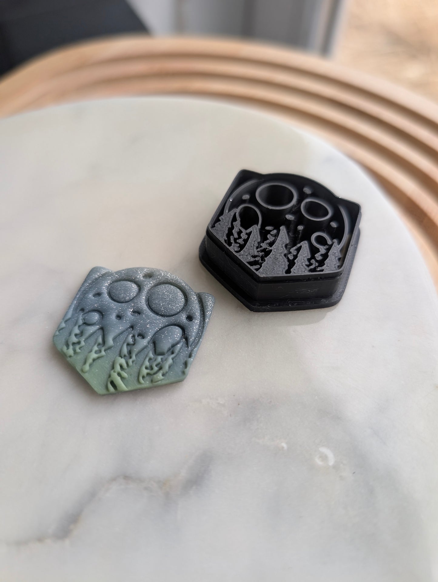 Night Scene Over Trees Embossed Sharp Cutter for Clay and More