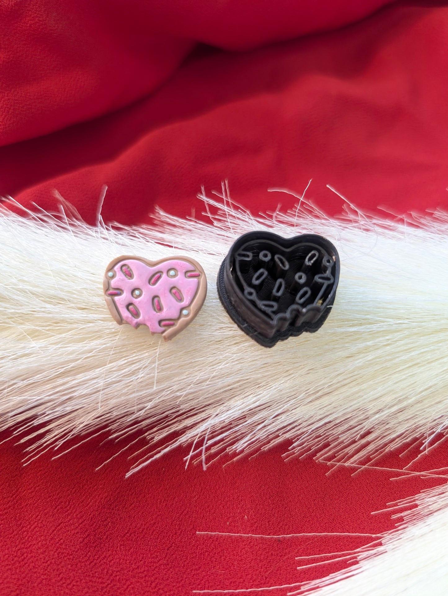 Frosted Cookie With Sprinkles Food Heart Clay Cutter
