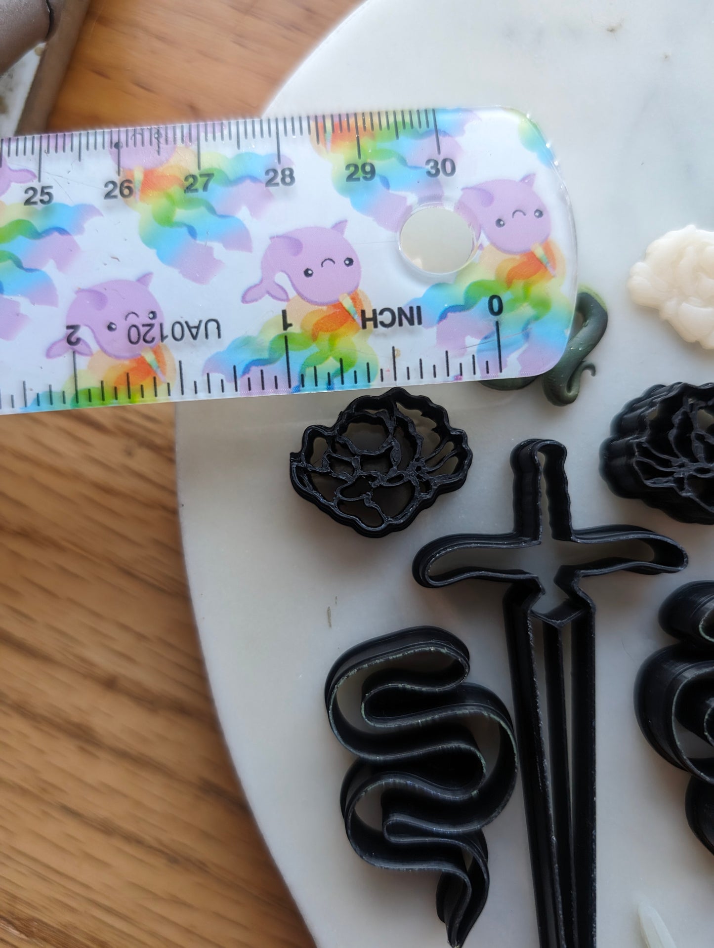 Set of 5 Sword with Snakes and Flowers Sharp Clay Cutter