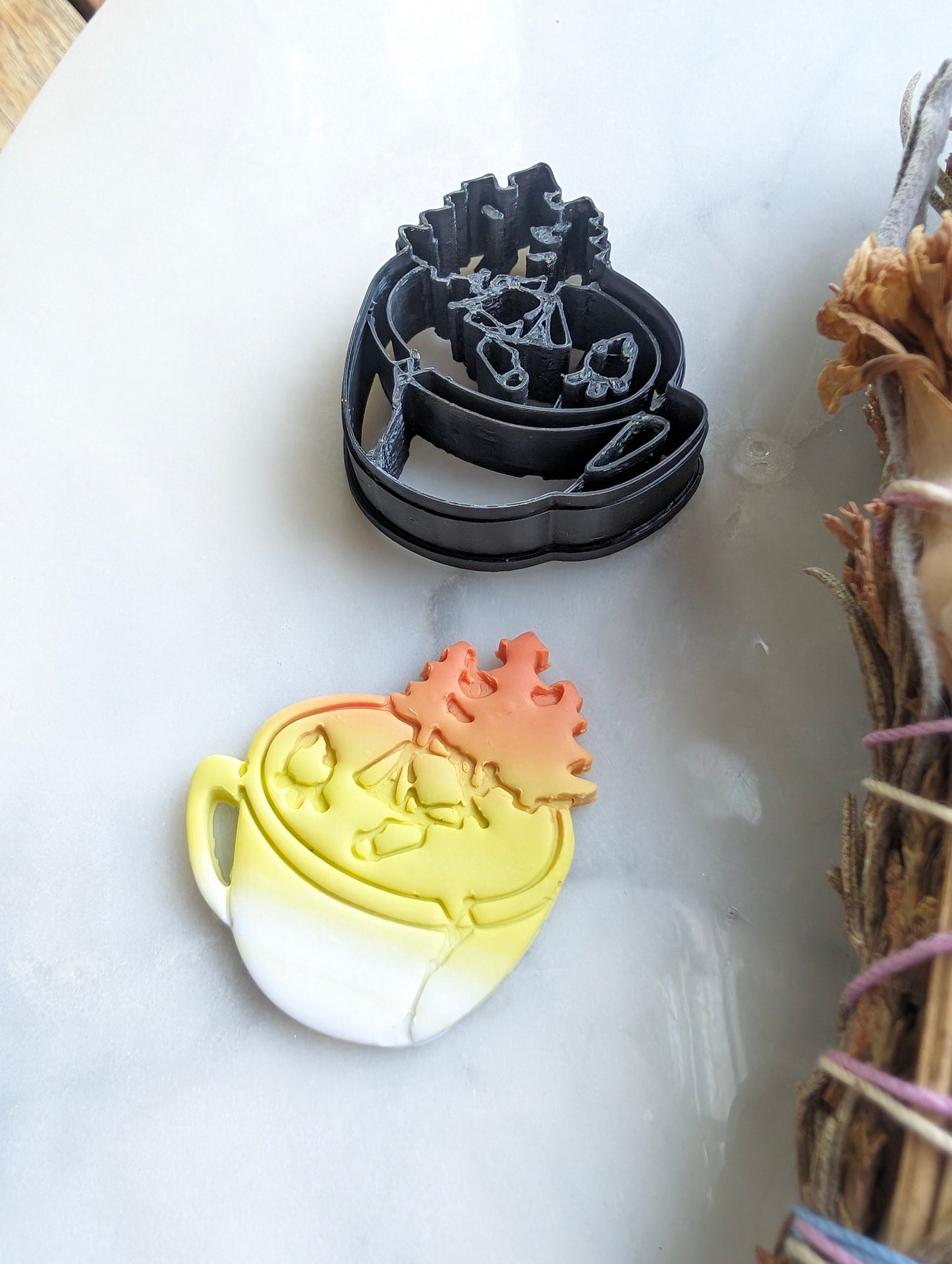 Camping Scene in Coffee Mug Sharp Clay Cutter