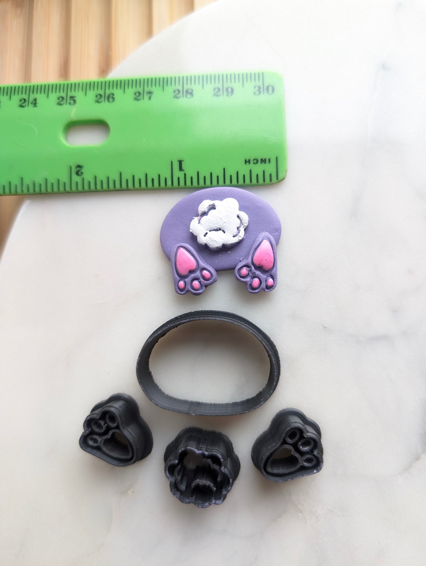 Bunny Butt and Feet 4 Piece Set Sharp Clay Cutter