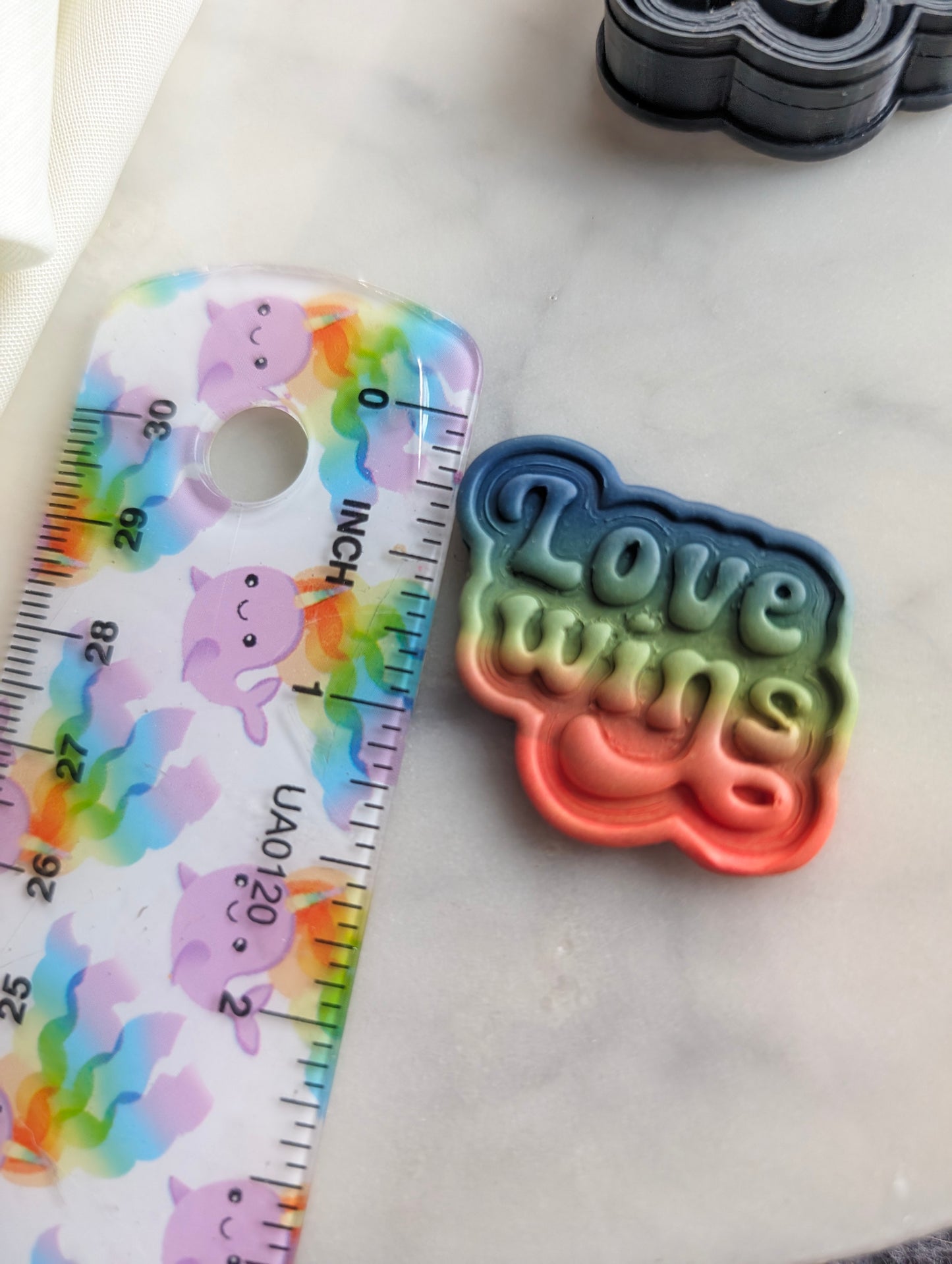 Love Wins Text Embossed Sharp Clay Cutter