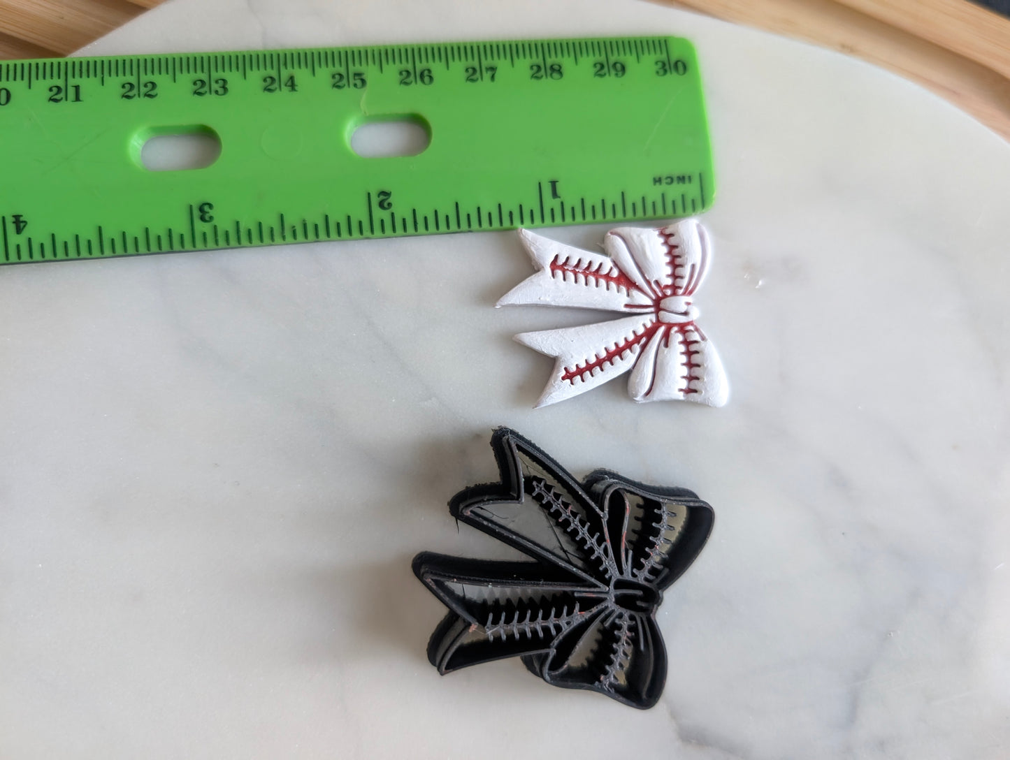 Baseball Printed Bow Sharp Clay Cutter